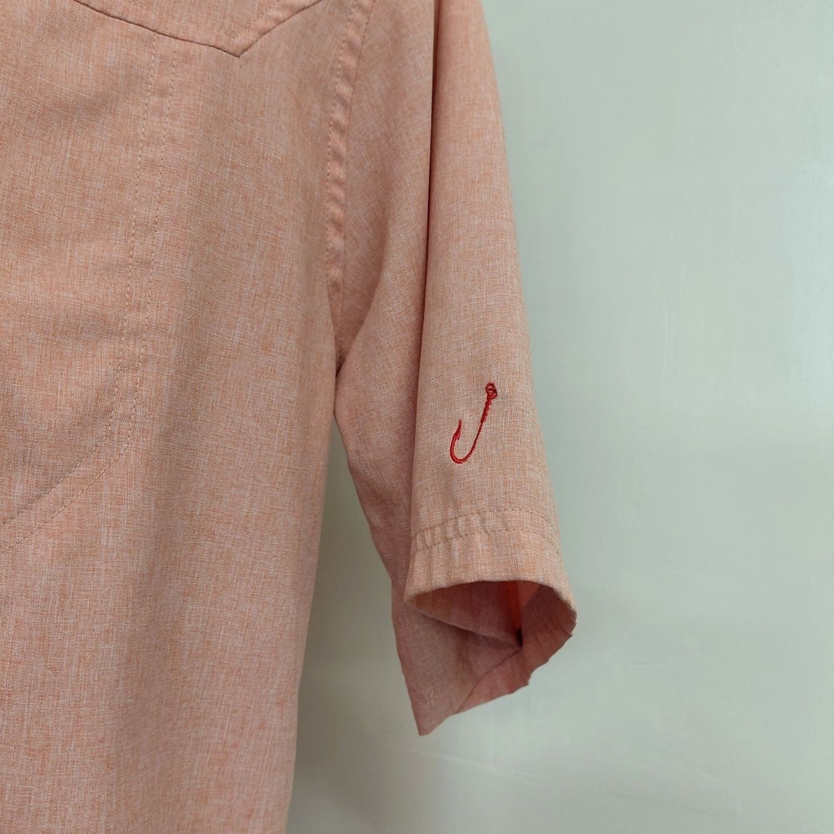 Vintage Red Hook Lure Fishing Shirt Mens M Peach Button Front Short Sleeve Outdoor Size US M / EU 48-50 / 2 - 4 Thumbnail