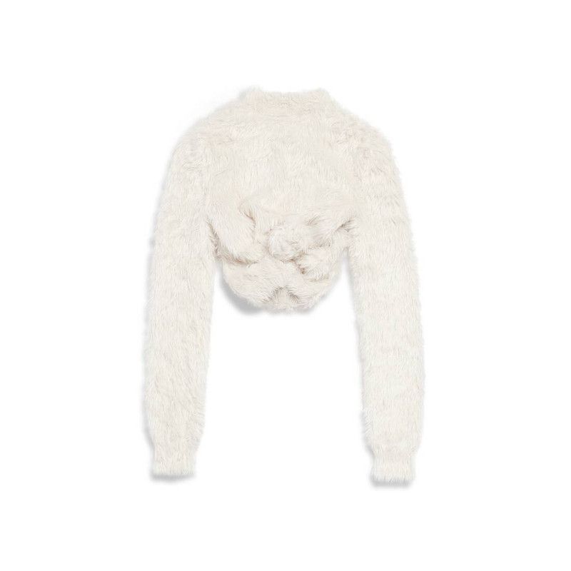 Balenciaga o1s1wg110126 Knotted Shrunk Sweater in Grey Size XS / US 0-2 / IT 36-38 - 6 Thumbnail