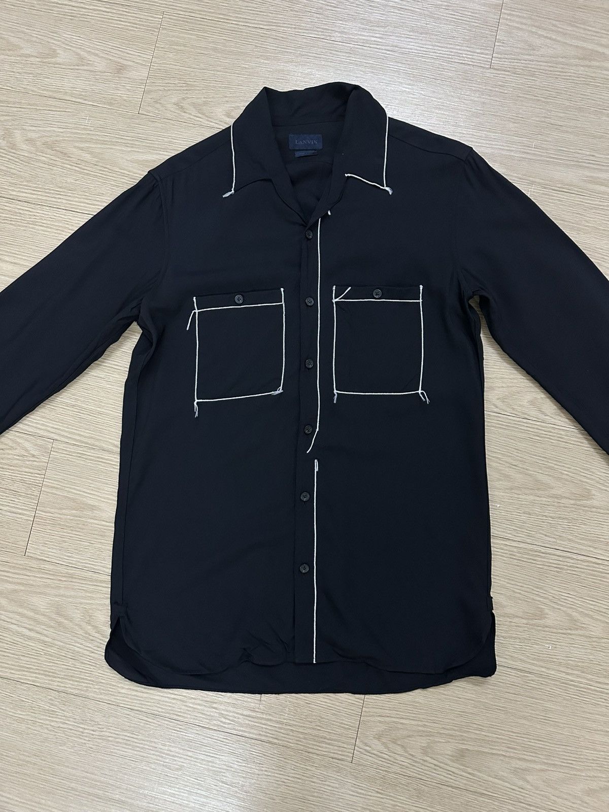 Designer × Lanvin Rare Beautiful Lanvin Chain Stitching Construct Silk Shirt Size US M / EU 48-50 / 2 - 4 Thumbnail