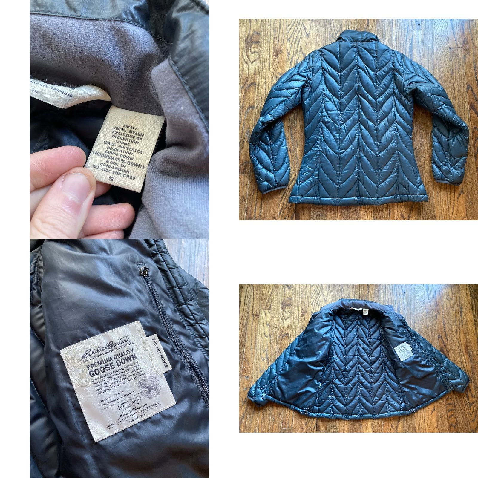 Eddie Bauer VINTAGE Eddie Bauer Jacket Womens S Black Down 700 Fill Quilted Full Zip Lined Pockets Outdoor Ski Classic Women Size S / US 4 / IT 40 - 8 Thumbnail