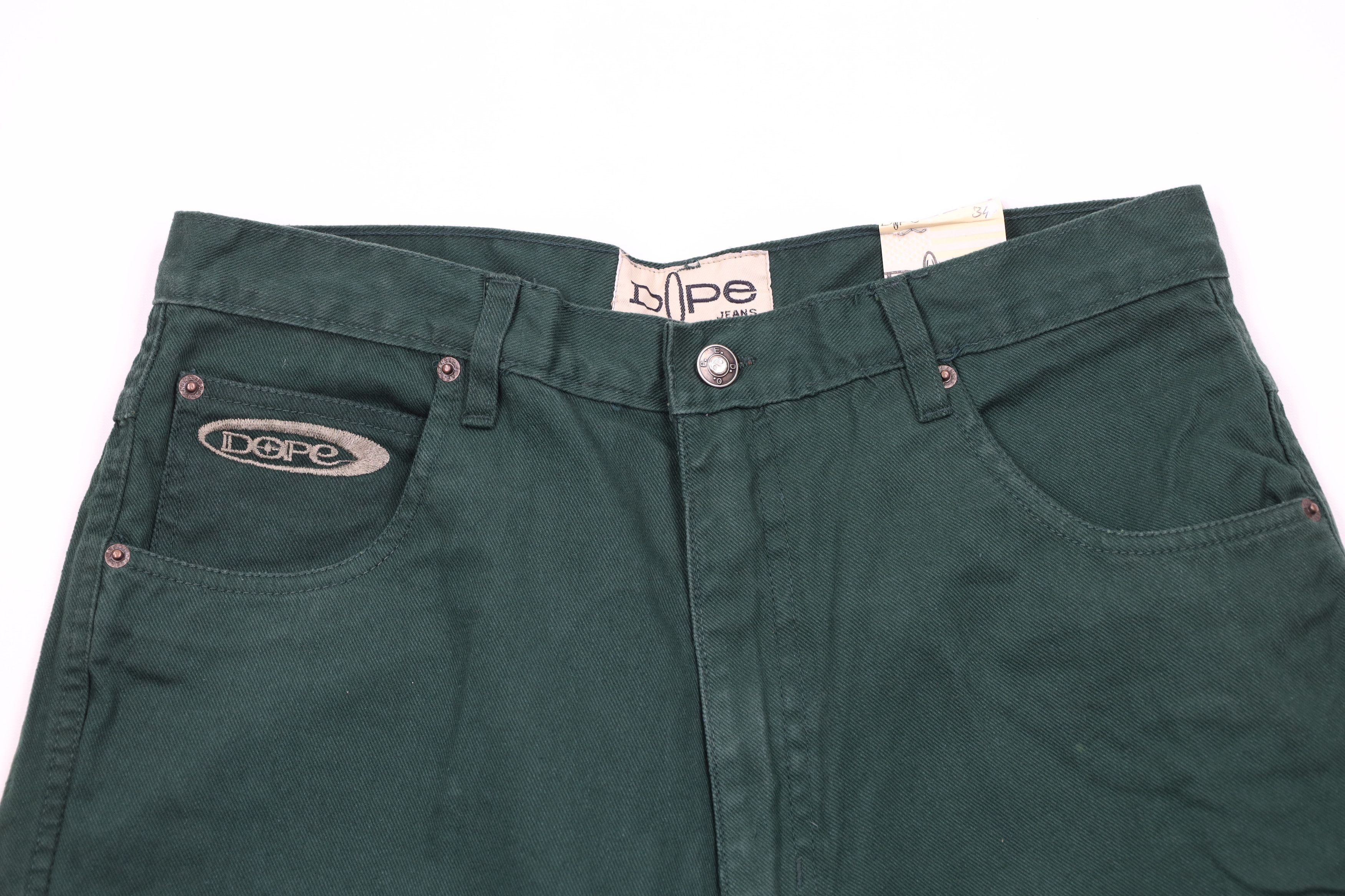 Vintage Deadstock Vintage 90s Streetwear Denim Shorts Jorts Green Size US 34 / EU 50 - 2 Thumbnail