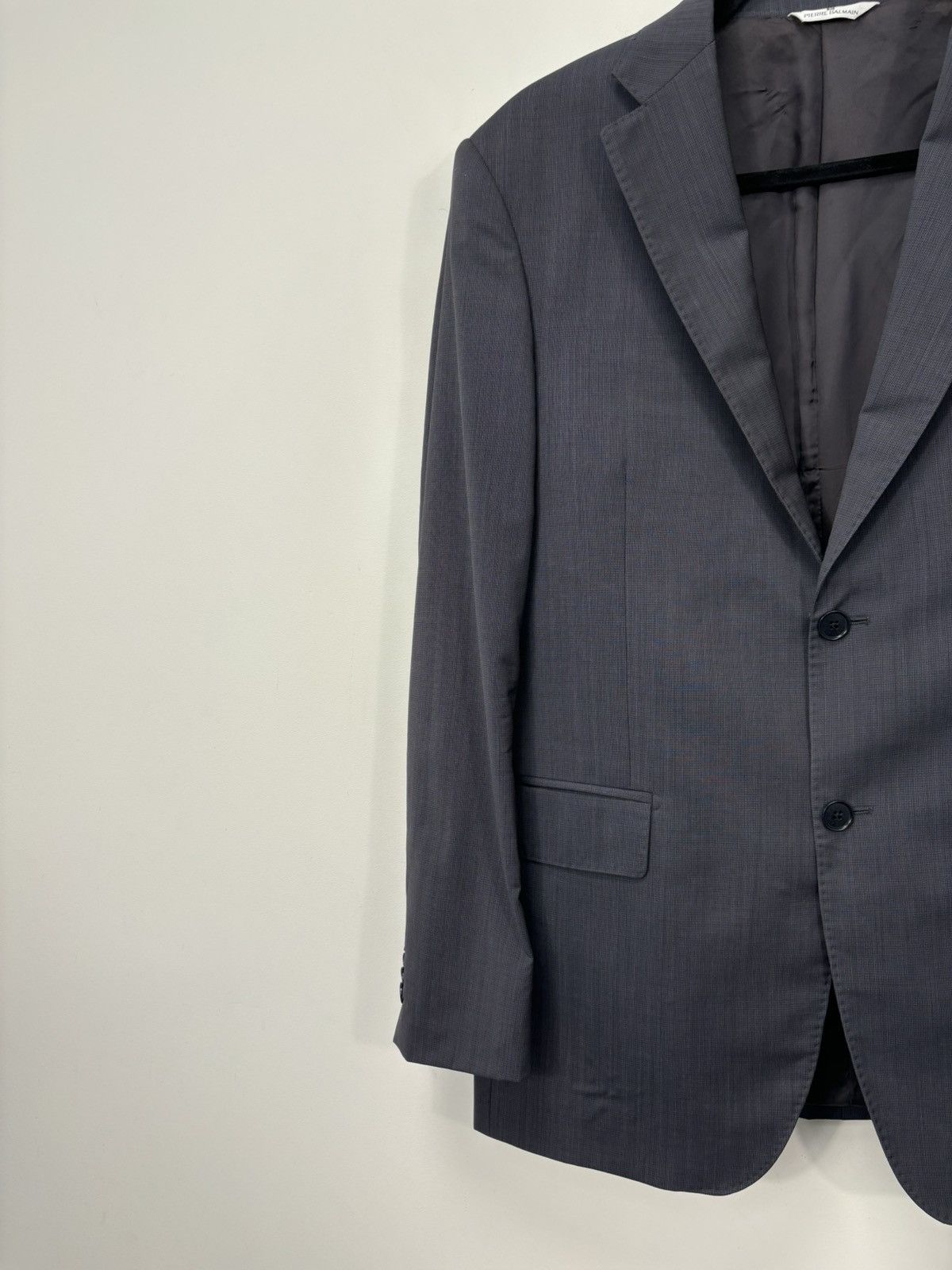 Balmain Pierre Balmain Vintage Men’s Gray Formal Wool Blazer Jacket Size 38R - 6 Thumbnail