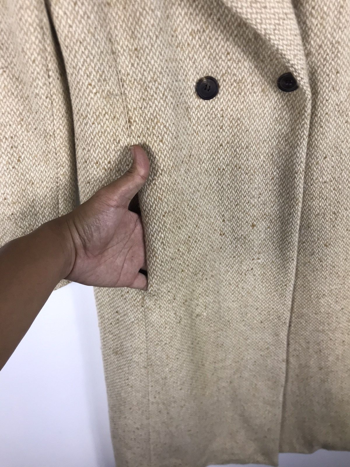 Jil Stuart ⚡️Vintage Jill Stuart Tweed Double Breast Long Coat Size S / US 4 / IT 40 - 8 Thumbnail