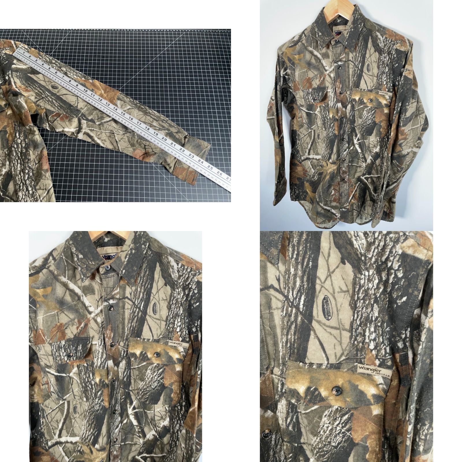 Wrangler Wrangler Pro Gear Camo Flannel Shirt Men's Medium Real Tree Hardwood Camouflage Size US M / EU 48-50 / 2 - 8 Thumbnail