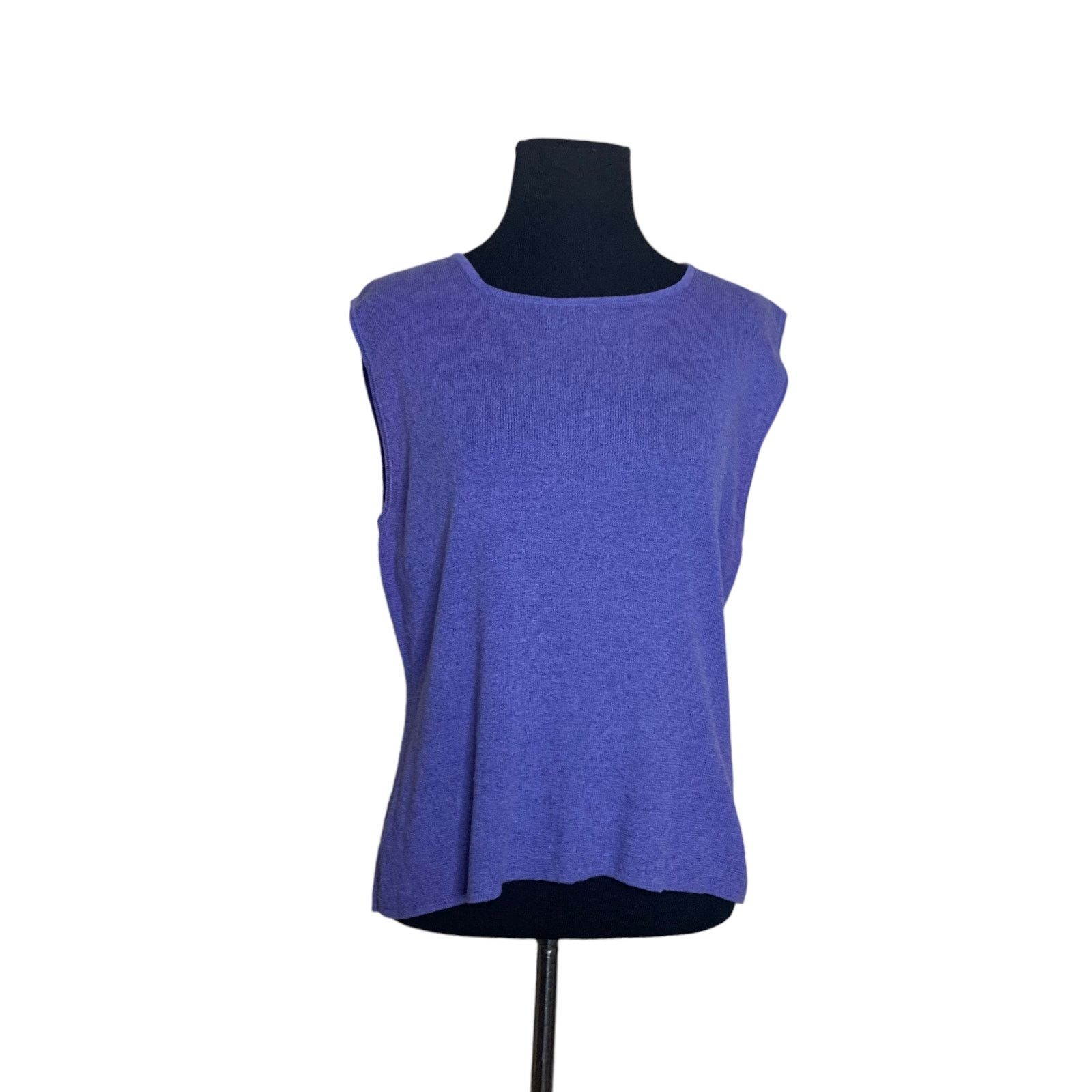 Chicos Chico's Design Purple Linen Cap Sleeves Knit Top Size 2 -12 Size XL / US 12-14 / IT 48-50 - 8 Thumbnail