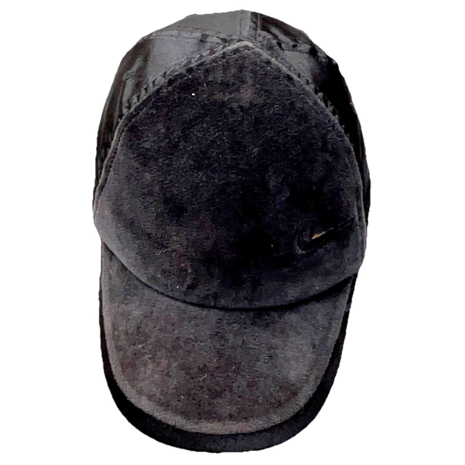 Nike VINTAGE Nike Hat Cap Black Velvet Valor Strap Back Ladies Womens Y2K Cyber 00s* Nike Cap Women Adjustable Velvet Logo Sports Modern 90s Size ONE SIZE - 2 Thumbnail