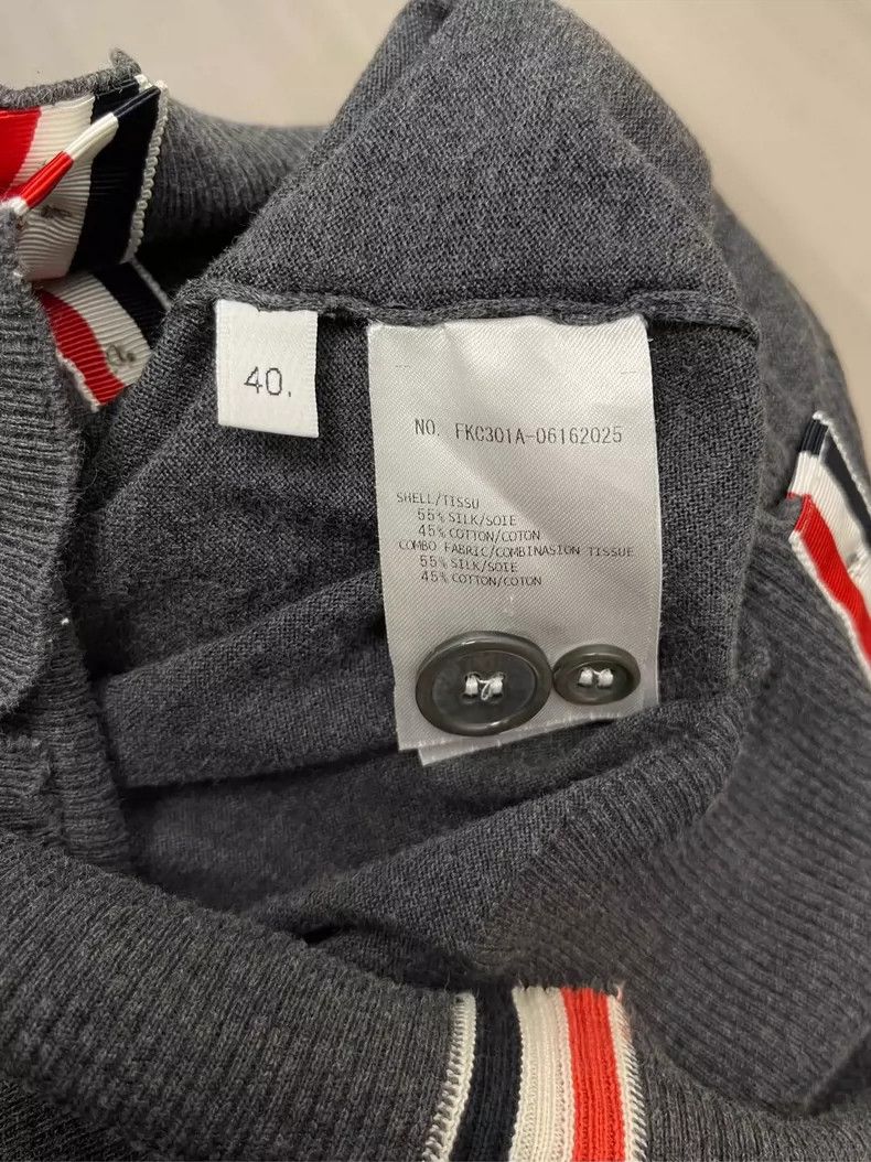Thom Browne Thom Browne Gray cardigan sweater with colored stripes on Size S / US 4 / IT 40 - 5 Thumbnail