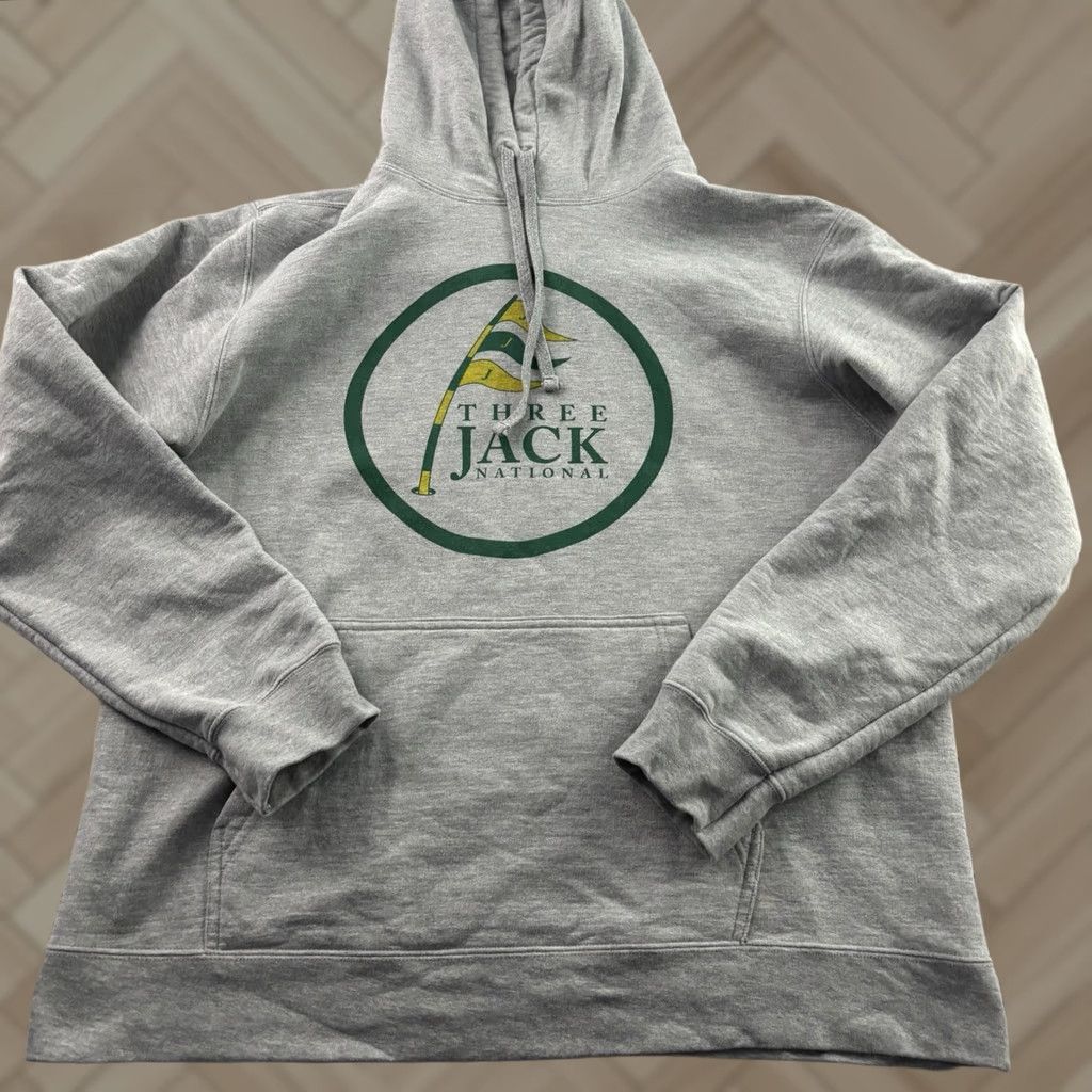 Port & Company Nike Three Jack National Golf Pullover Hoodie Sweatshirt Mens L Gray Nicklaus Port & Company Fleece Regular Hoodie Golf Winter Spring Fall Size US L / EU 52-54 / 3 - 1 Thumbnail