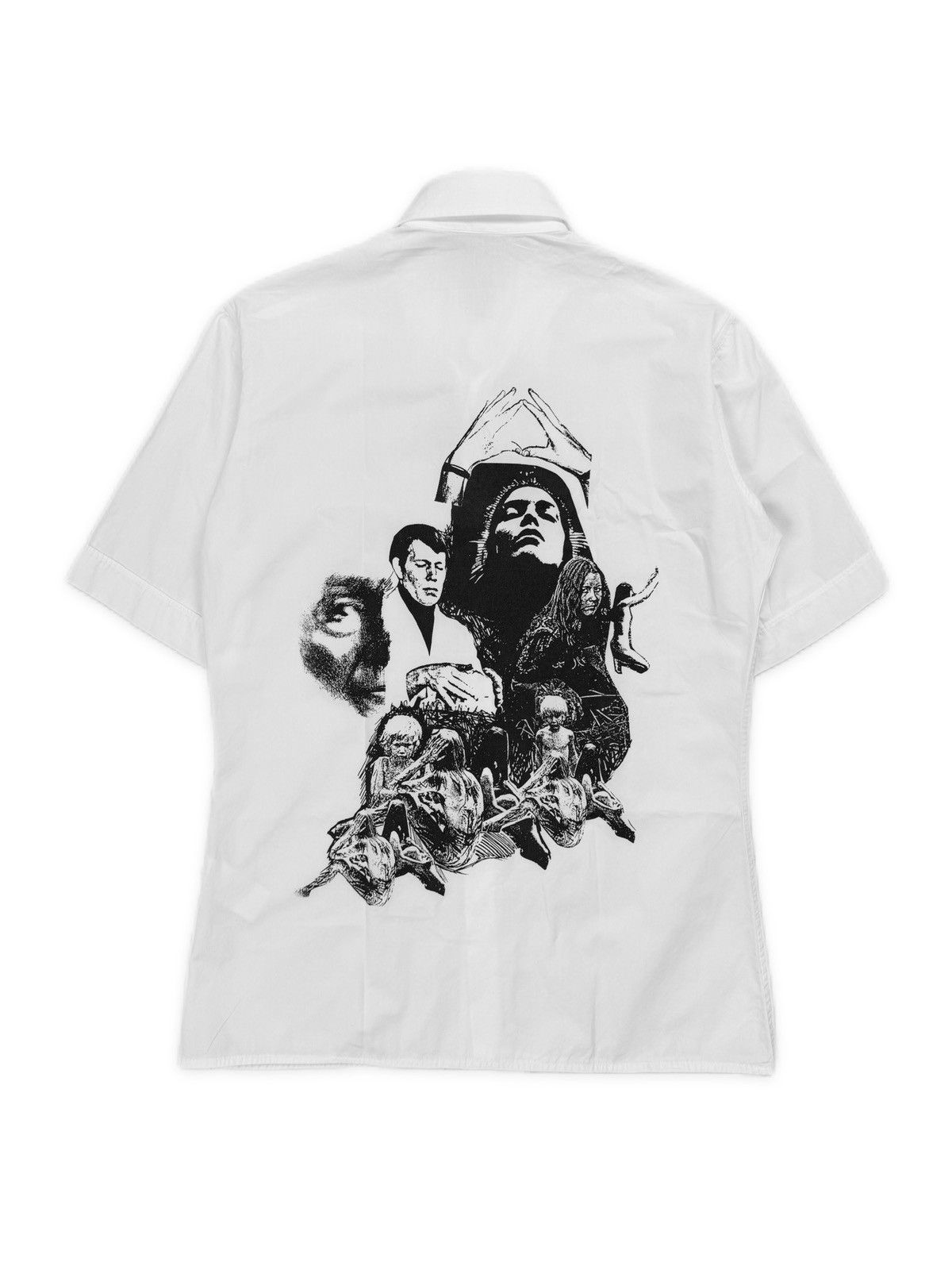 Raf Simons SS04 Raf Simons ‘Siddhartha’ Lithograph White Button Up Shirt Size US M / EU 48-50 / 2 - 1 Thumbnail