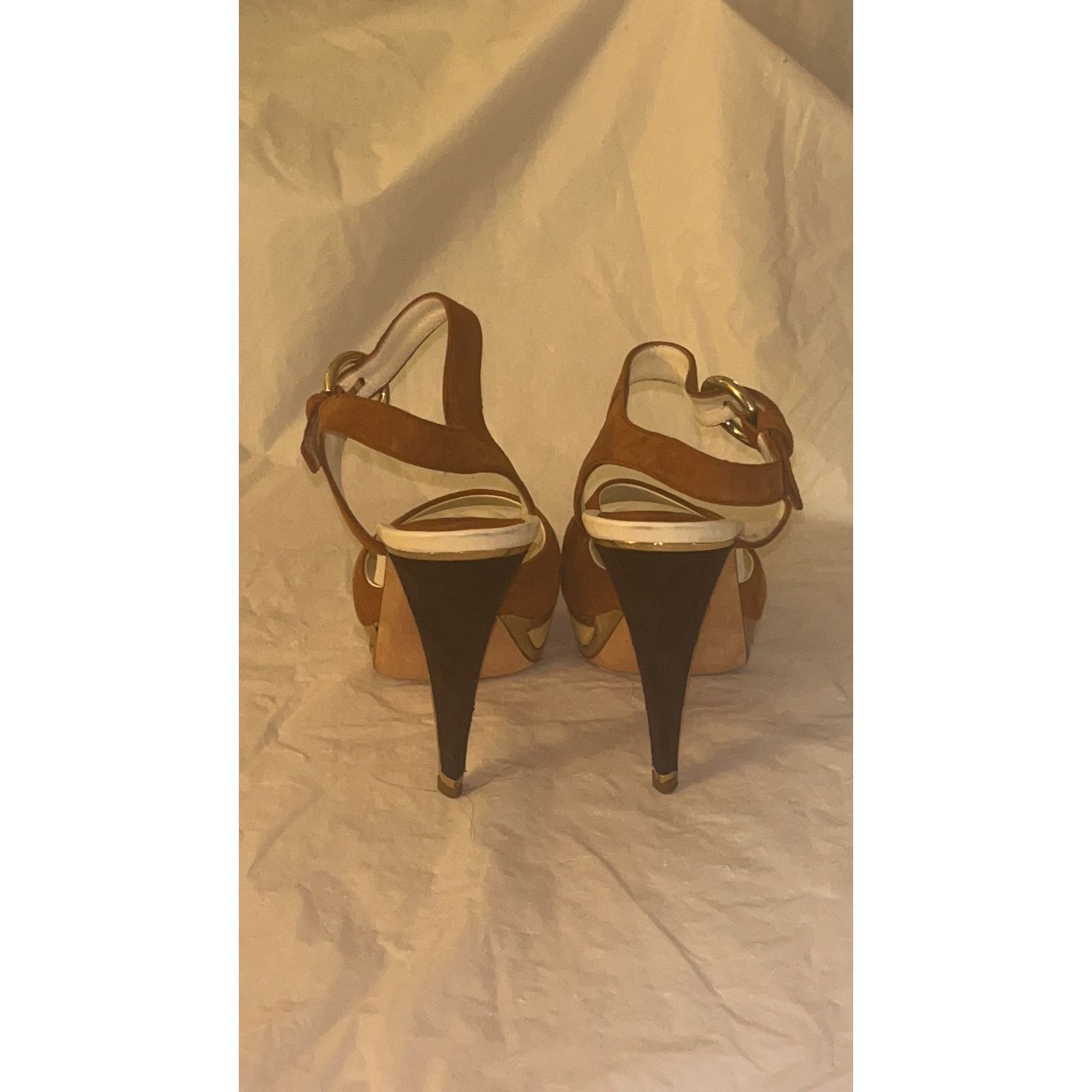 Bally Bally Tri Color Suede Pumps Open Toe Sandals SZ: 5 With Box Size US 5 / IT 35 - 16 Thumbnail
