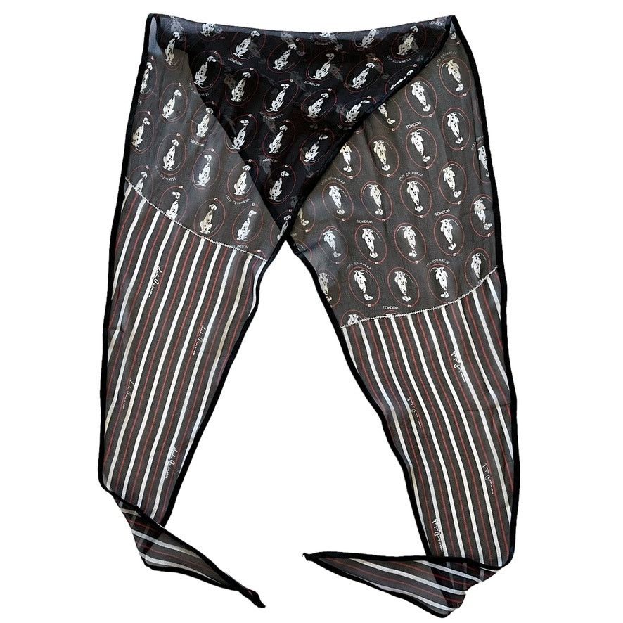 Other Lulu Guinness Dalmatian Dog Striped Silk Chiffon Scarf Size ONE SIZE - 1 Thumbnail