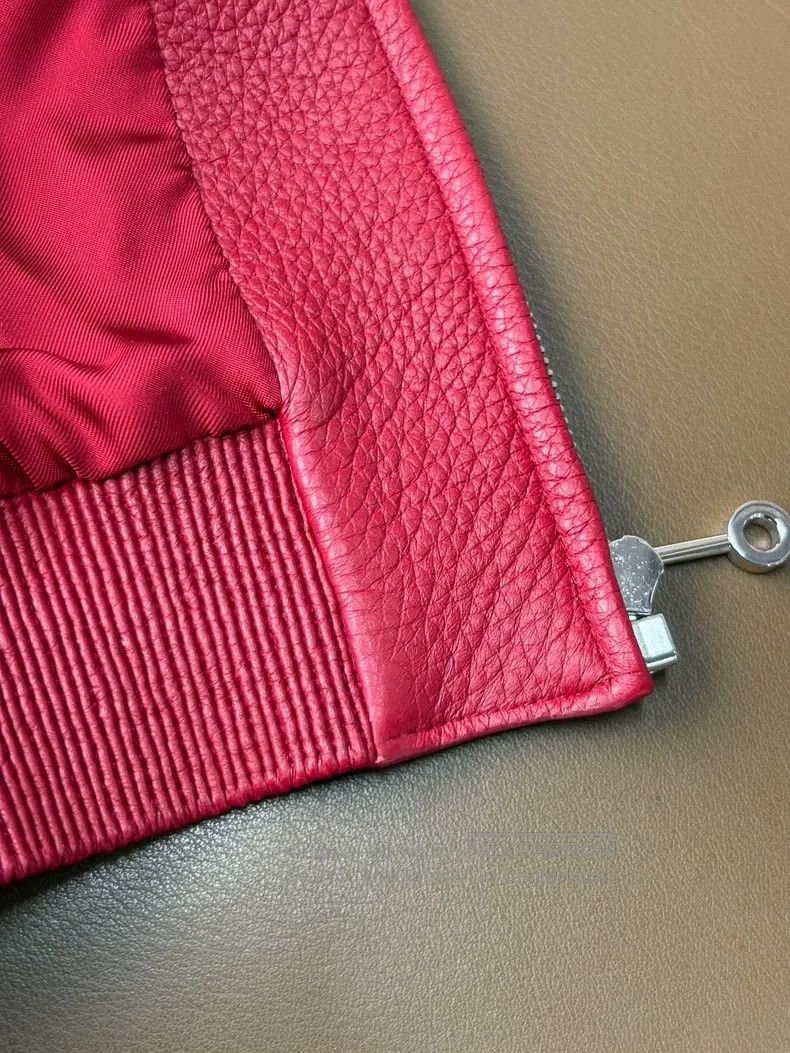 Hermes Hermes Red soft deerskin zip-up jacket Size XS / US 0-2 / IT 36-38 - 6 Thumbnail