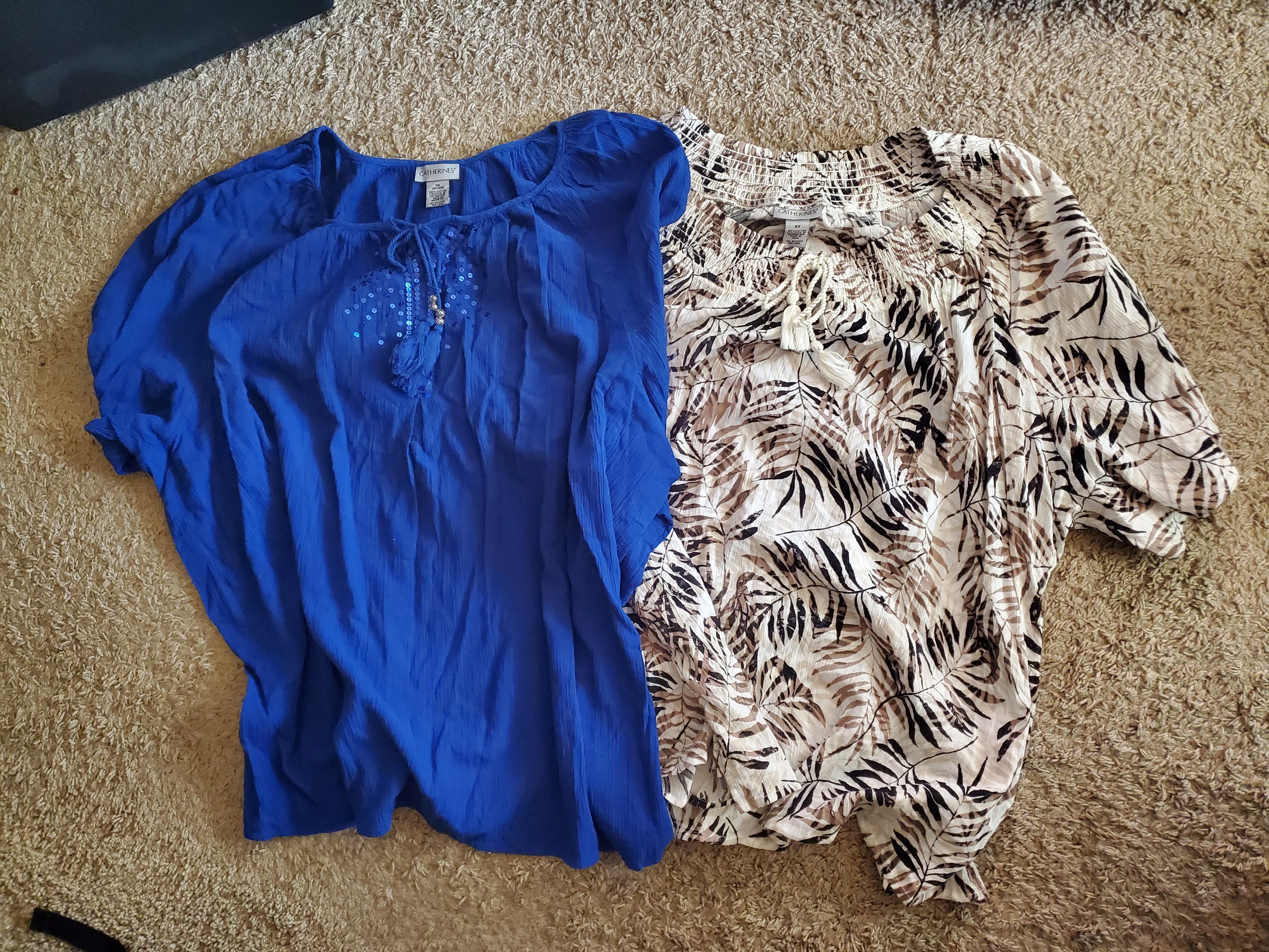 Other Set of 2 Catherines Plus Size Blouses- Size 5X! Size 4XL / US 24-26 - 1 Thumbnail
