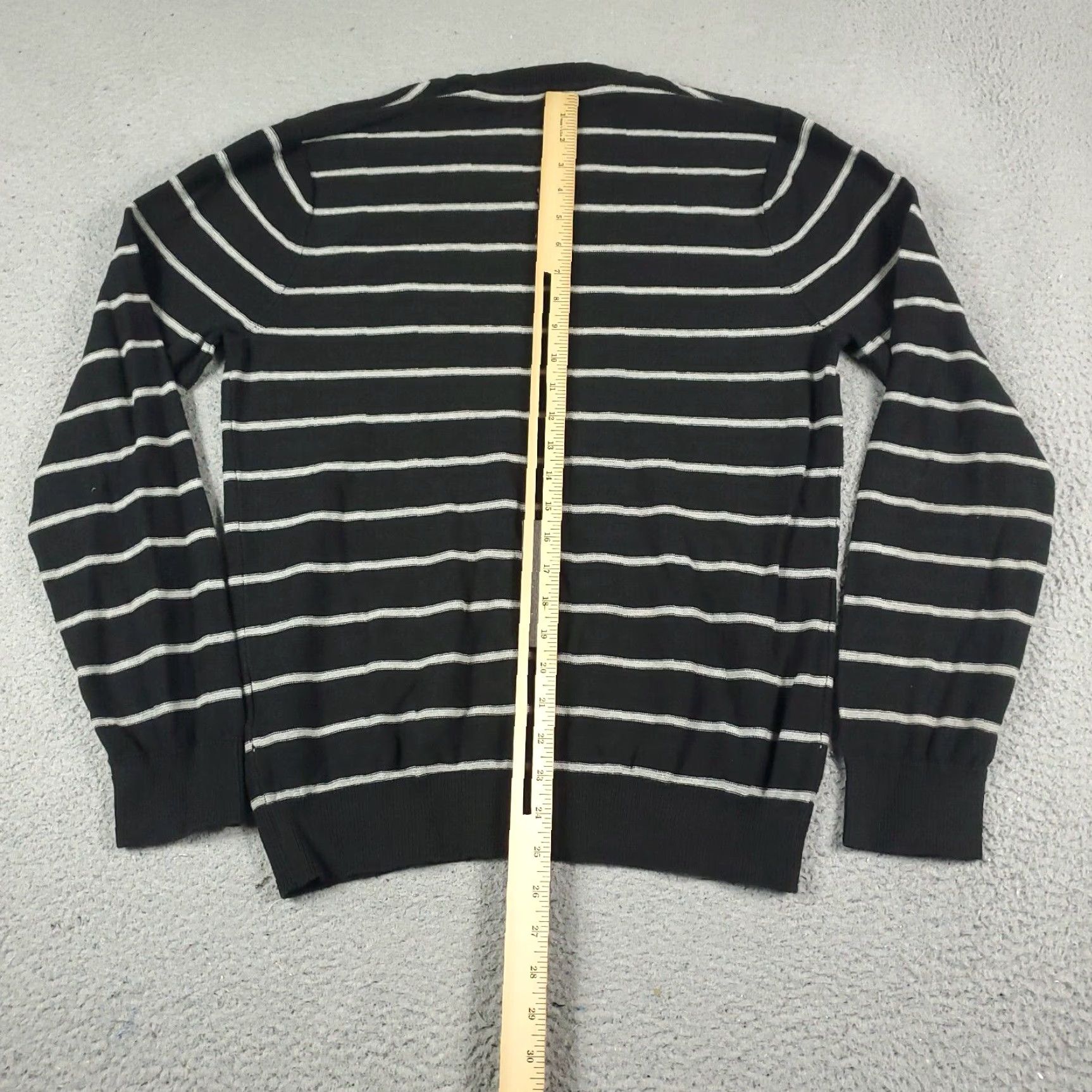 Nautica Nautica Sweater Mens Medium Black Striped Cable-Knit Crew Neck Pullover Size US M / EU 48-50 / 2 - 5 Thumbnail