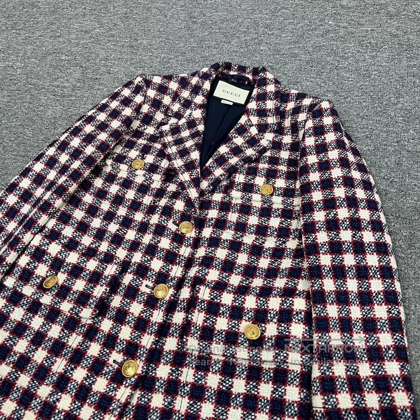 Gucci Gucci Tweed Plaid Gold Buckle Blazer. Size M / US 6-8 / IT 42-44 - 3 Thumbnail