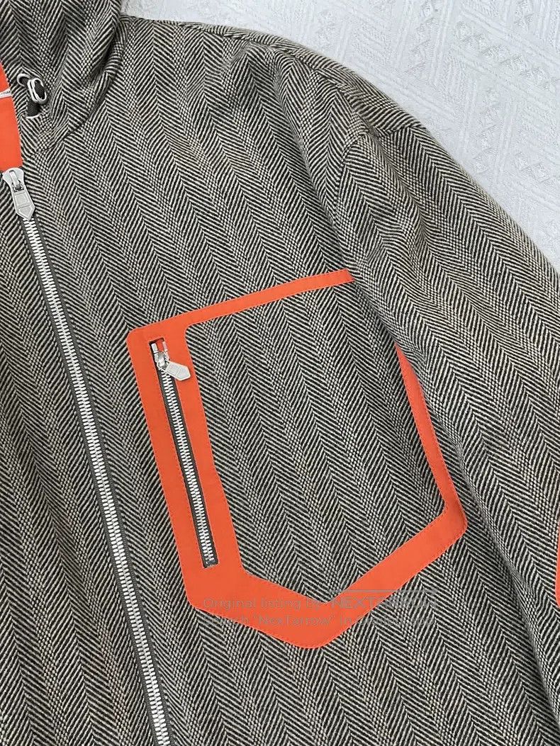 Hermes Hermes Men's Color Blocked Wool Hooded Jacket Size US L / EU 52-54 / 3 - 2 Thumbnail