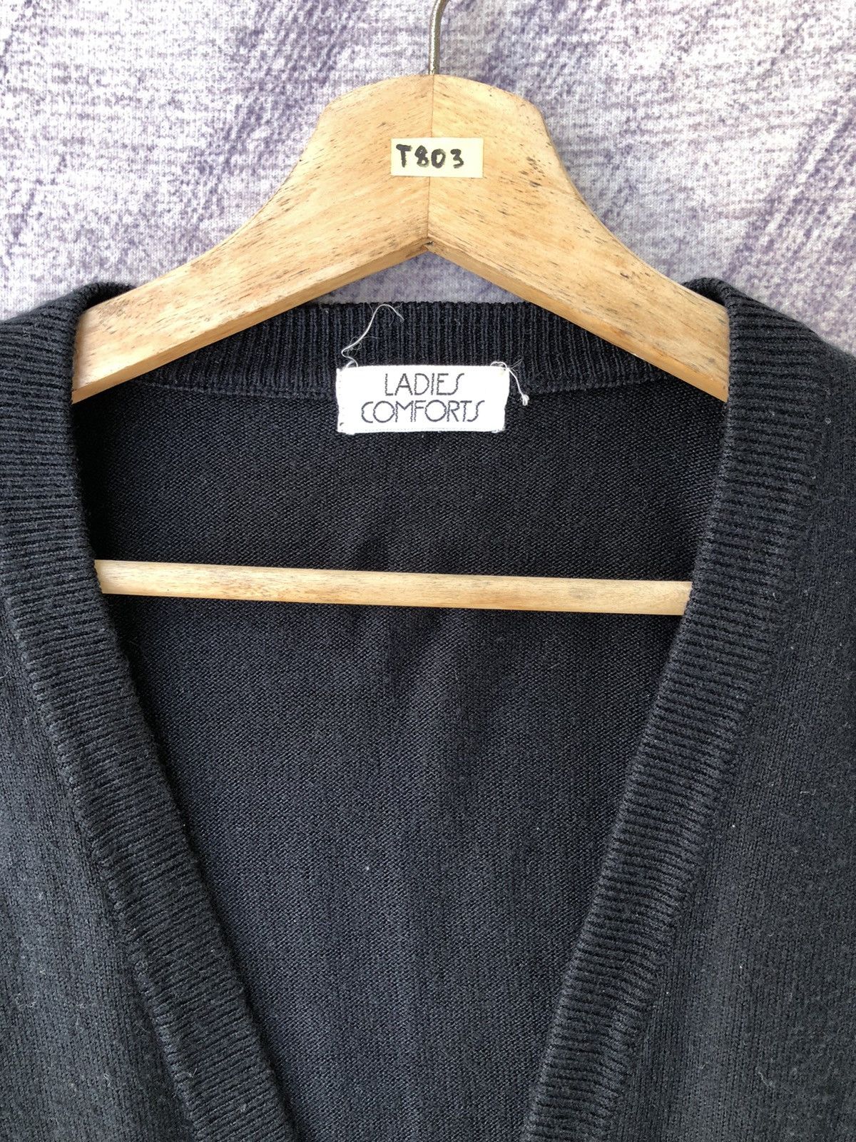 Other Black Cardigan V Neck Sweater Long Sleeve Pullover Size US L / EU 52-54 / 3 - 6 Thumbnail