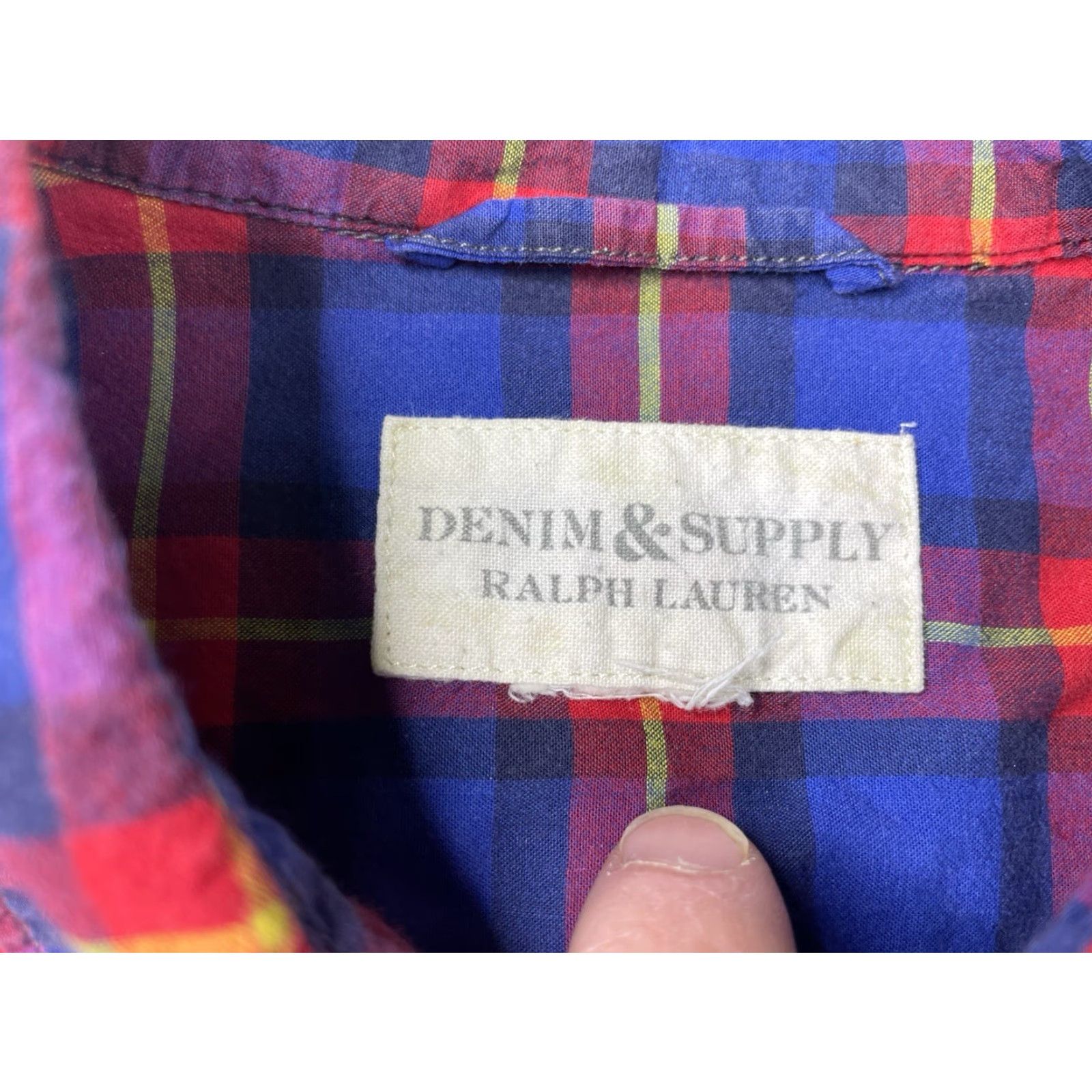Ralph Lauren Ralph Lauren Denim & Supply Western Pearl Snap Long Sleeve Plaid Shirt Men L Blue Cotton Denim Button-Up Pockets Size US L / EU 52-54 / 3 - 3 Thumbnail