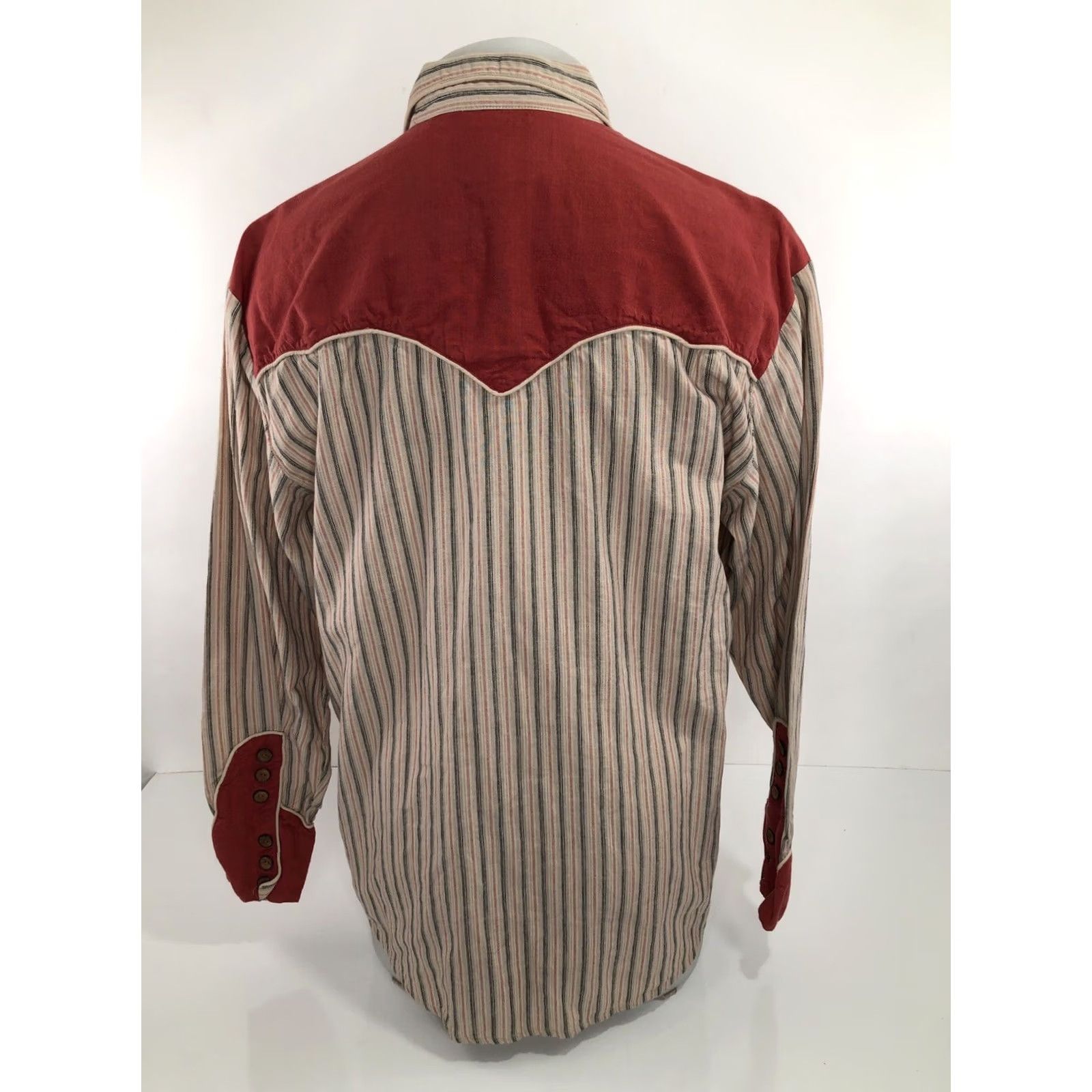 Scully VINTAGE Scully Shirt Mens M Red WESTERNS COLLECTION MACK Yoke Striped Size US M / EU 48-50 / 2 - 5 Thumbnail