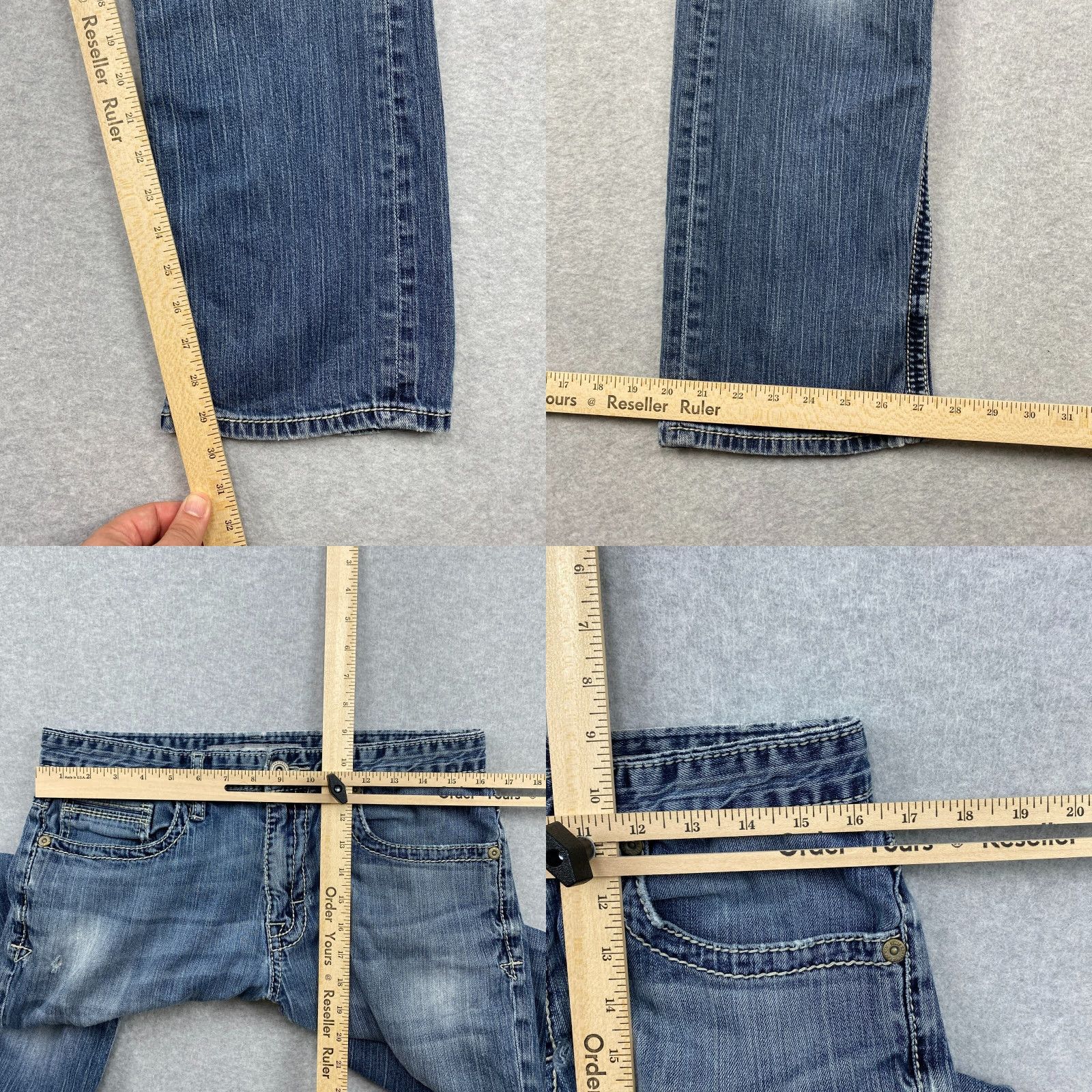 Vintage Buckle BKE Jake Jeans Mens 33R Blue Straight Distressed Denim Size US 33 - 9 Thumbnail