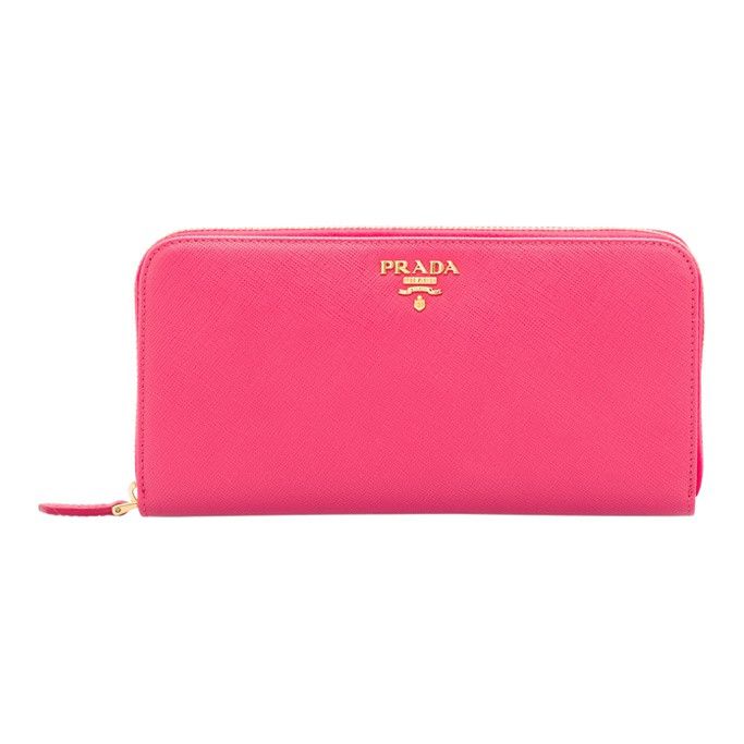 Prada Prada Peony Pink Saffiano Zip Around Wallet Size ONE SIZE - 1 Thumbnail