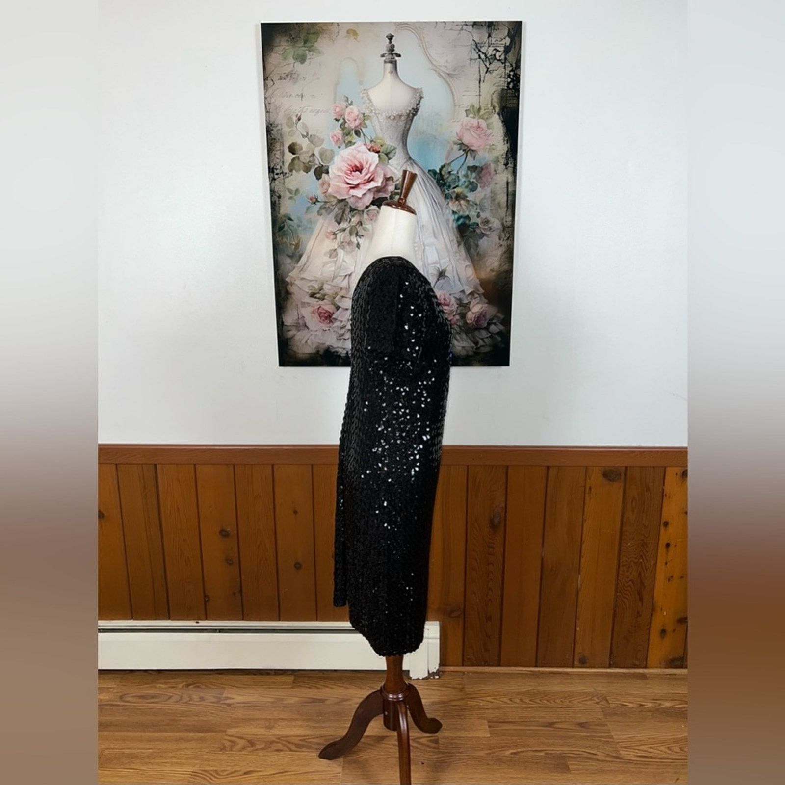 Vintage Fabulous Vintage 1980s Norman Berg Sequin Dress! Size L / US 10 / IT 46 - 4 Thumbnail