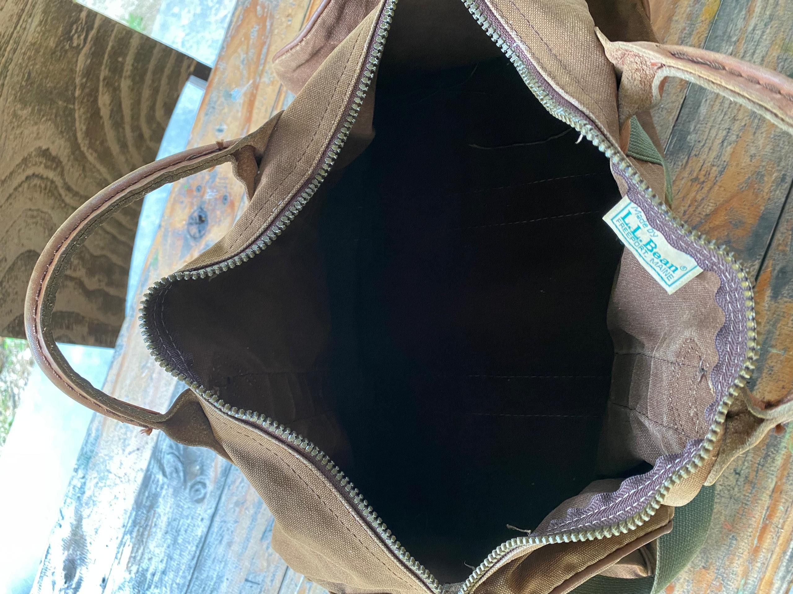 L.L. Bean 🔥1970s L.L.BEAN Zipper Duffel Bag V Dark Brown Size ONE SIZE - 5 Thumbnail