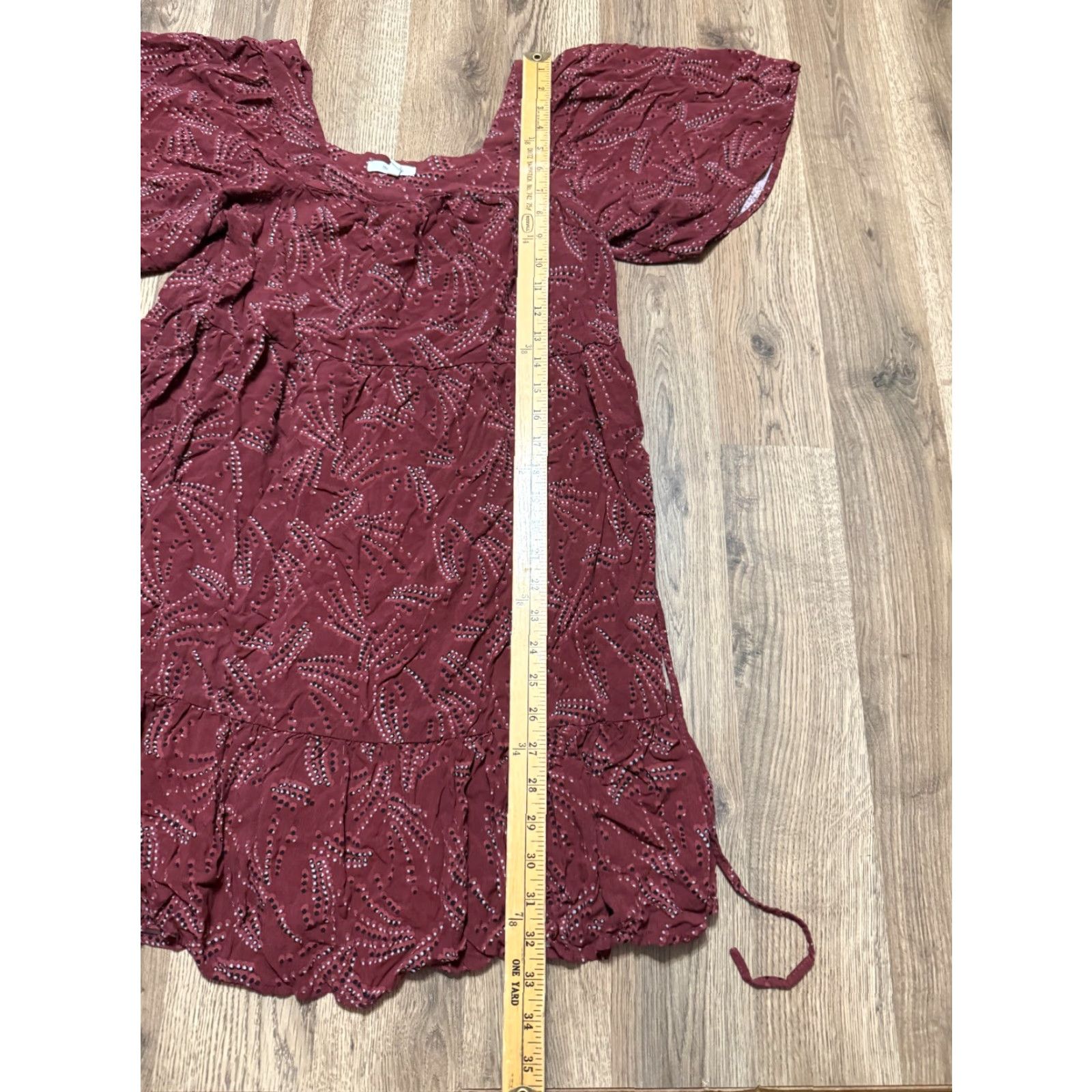 Vintage Maurices Dress Women's Large Brown Black White Short Sleeve Ruffles A-Line Sundress Casual Size 36" / US 14 / IT 50 - 7 Thumbnail