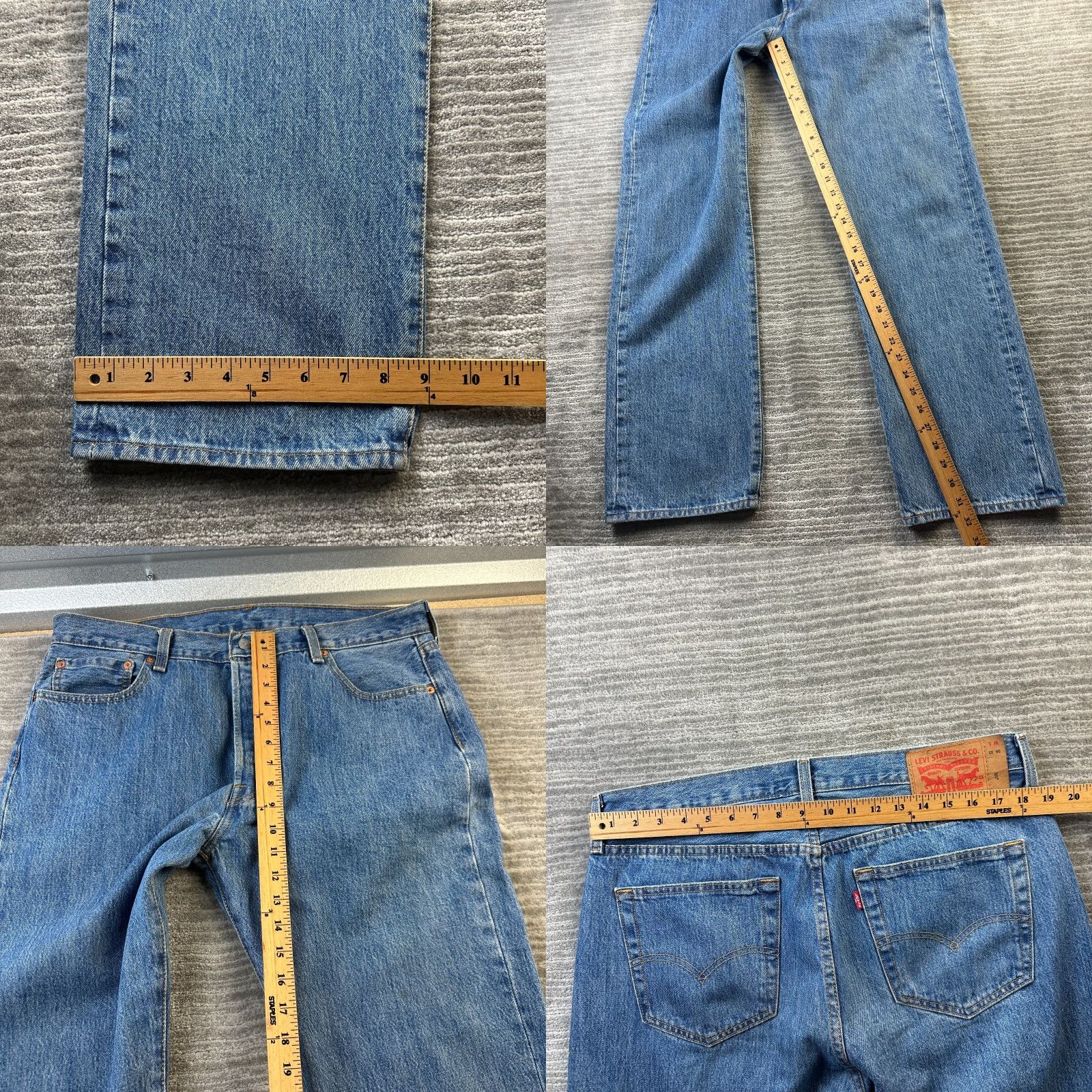 Levi's VINTAGE Levis 501 Jeans Mens 36x32 Blue Denim Pants Button Fly 90s Regular Mens Size US 36 / EU 52 - 8 Thumbnail
