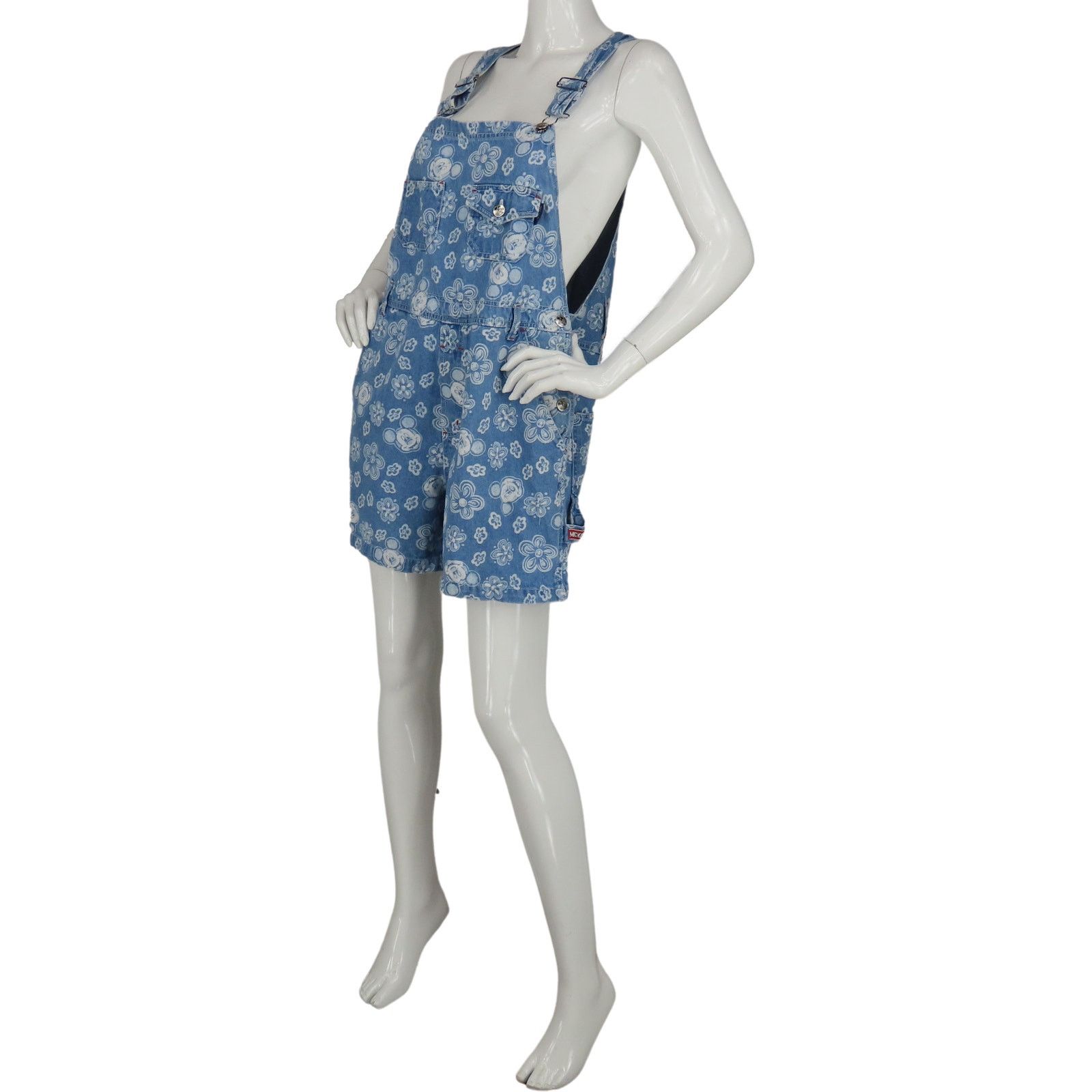 DARK DENIM MOUSE OVERALL SHORTS