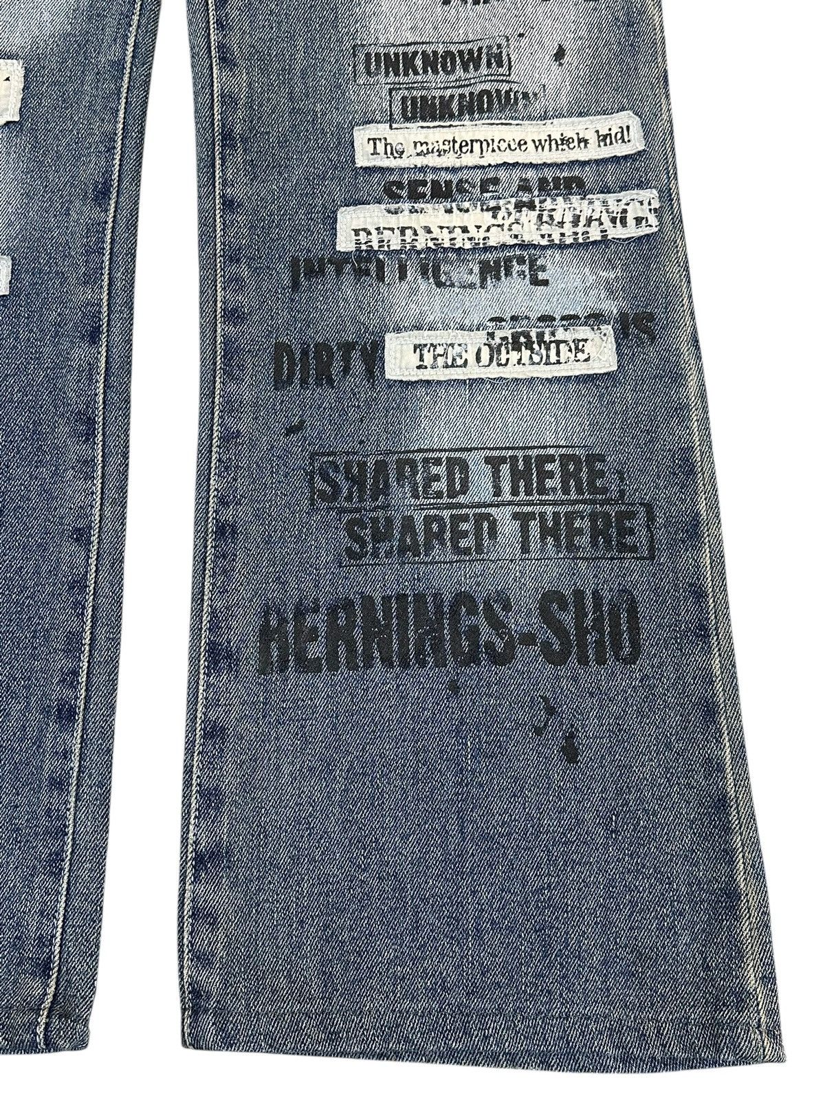 If Six Was Nine Vintage Japanese Brand Punk Embroidered Style Wide Leg Jeans Size US 31 - 8 Thumbnail