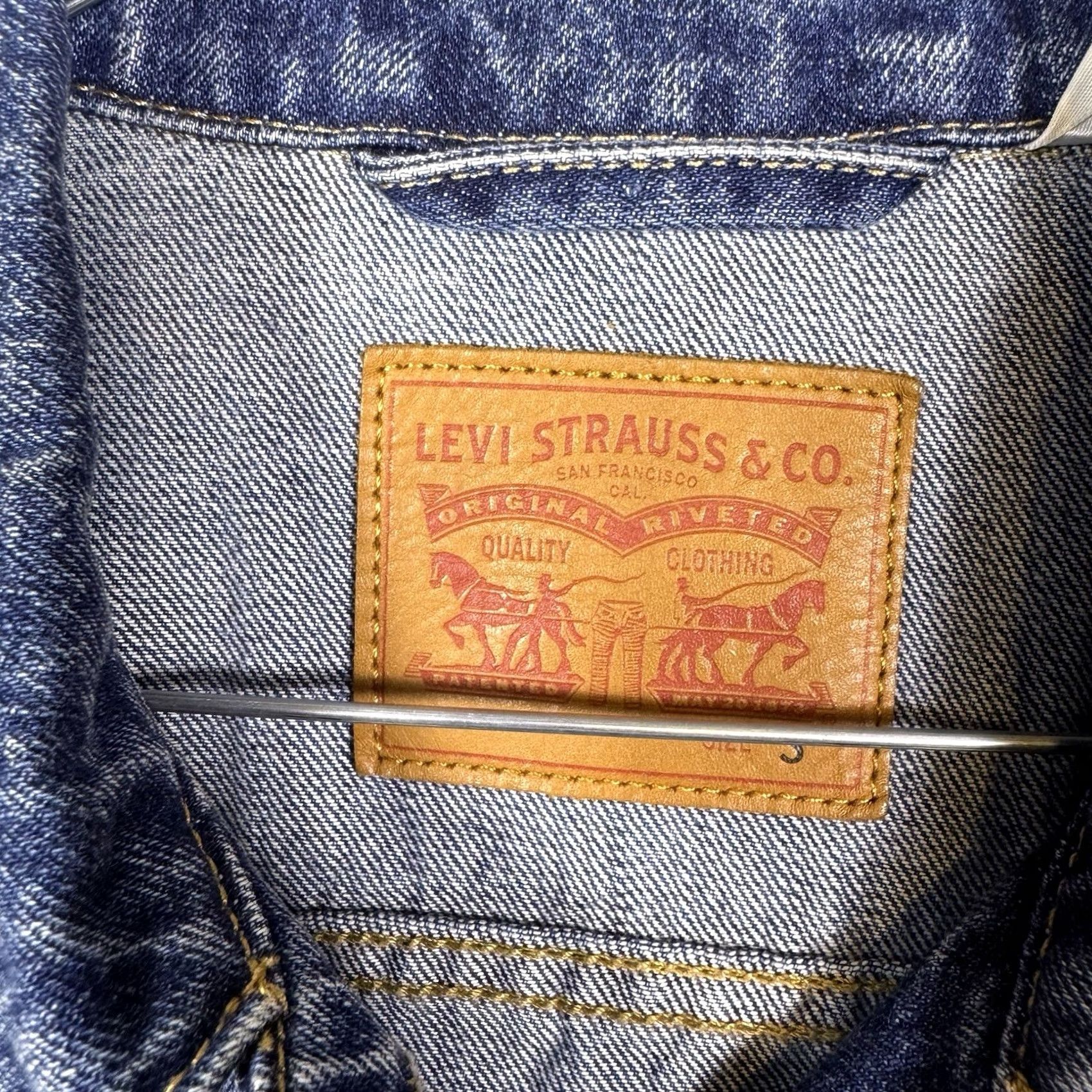Levi's VINTAGE Levi's Trucker Denim Jacket Mens S Regular Blue 38 in Cotton Denim USA Western 80s 90s Biker Leather? No, exclude. Size US S / EU 44-46 / 1 - 6 Thumbnail