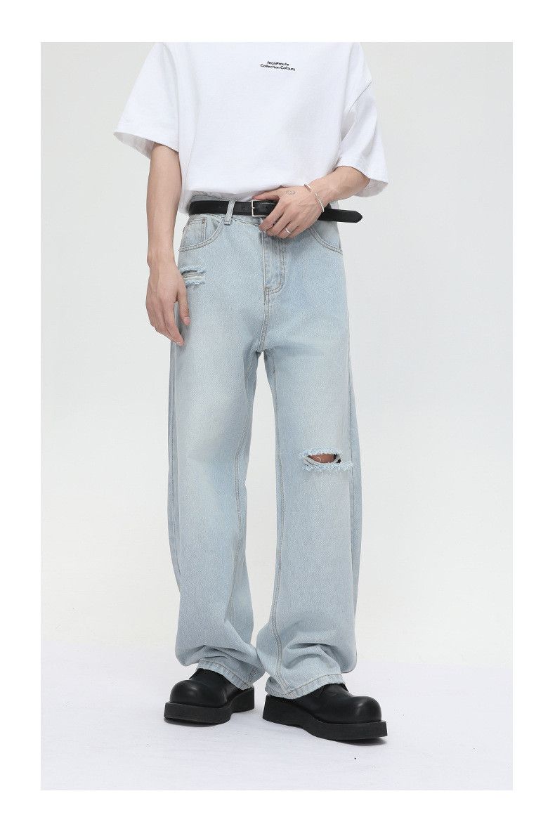 Japanese Brand × Jean Japanese retro distressed washed casual loose scimitar jeans Size US 32 / EU 48 - 2 Thumbnail