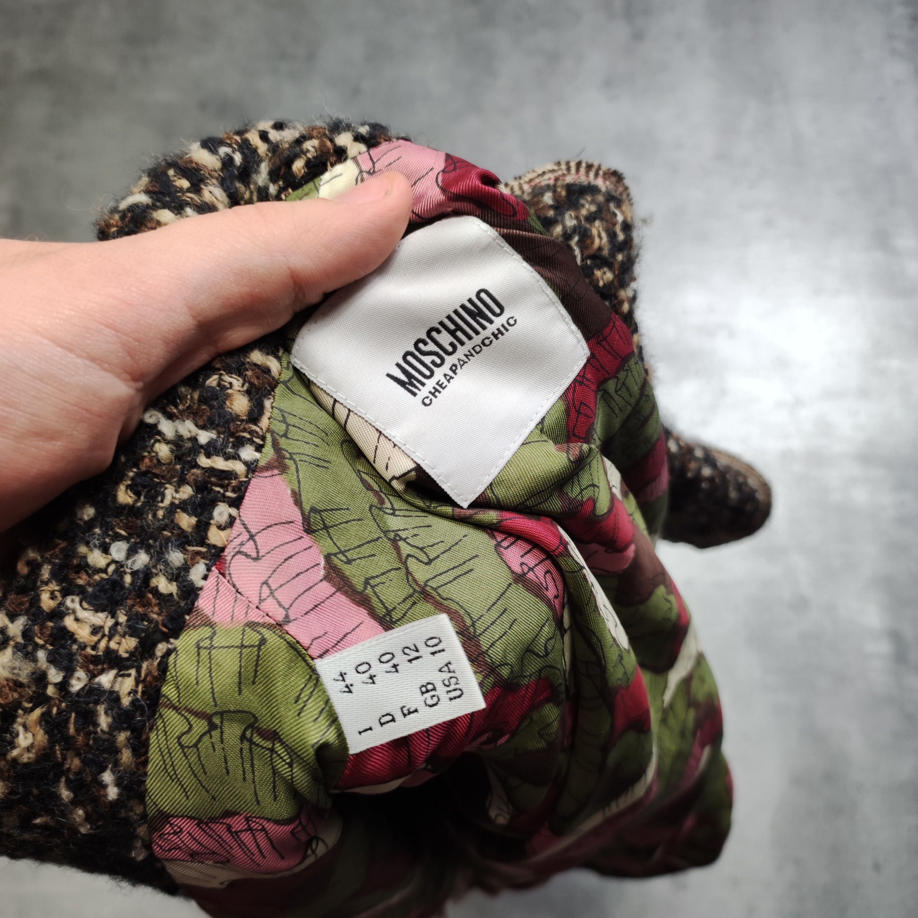 Moschino × Vintage RARE Runway Moschino Italy Cheapandchic Wool Patch Blazer Size M / US 6-8 / IT 42-44 - 9 Thumbnail