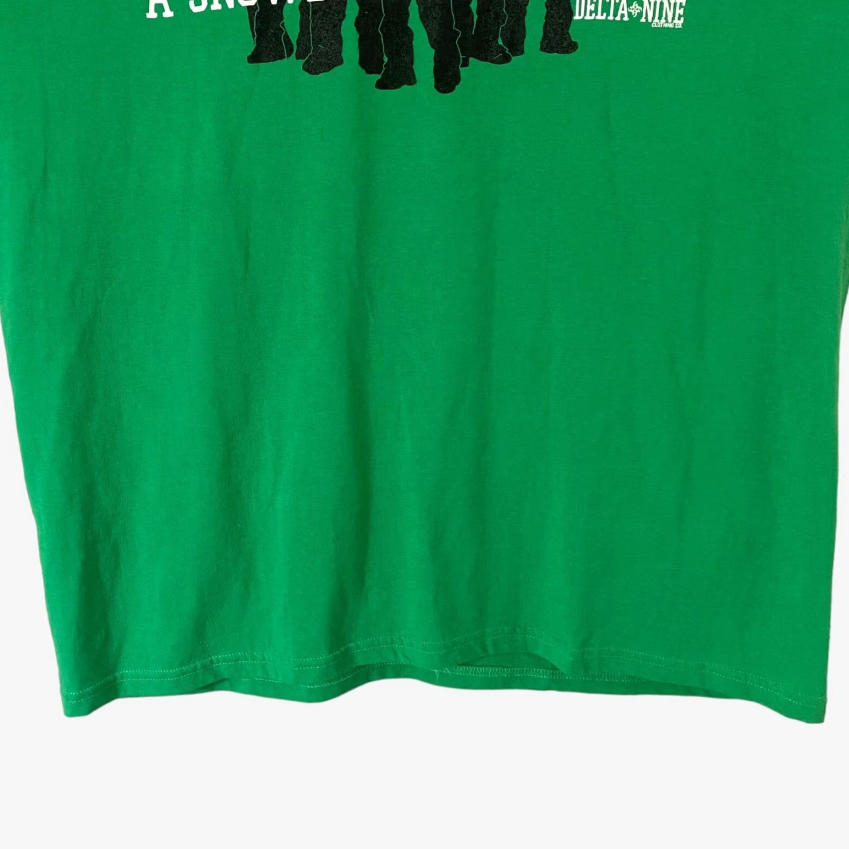 Delta VINTAGE Delta 9ine Stoner Snowboarding Team T-Shirt Green Short Sleeve Cannabis Tee XL New Size US XL / EU 56 / 4 - 6 Thumbnail