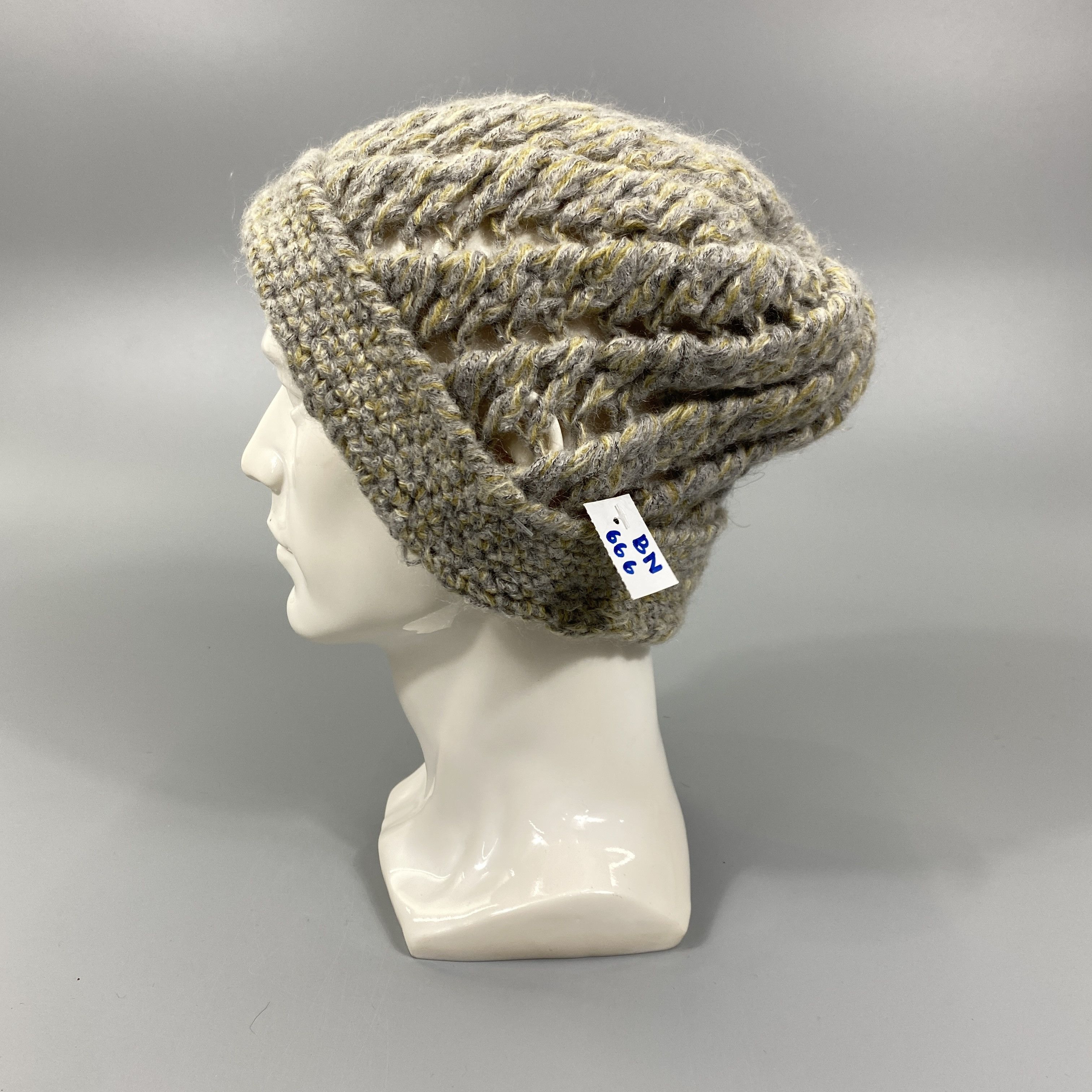 Vintage Brown Knit Snow Cap Hat -BN666 Size ONE SIZE - 6 Thumbnail