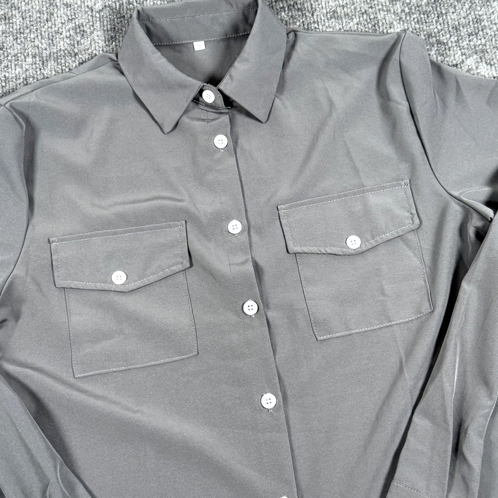 Vintage Workwear Casual Button Down Shirt Mens Small Gray Performance Stretch Two Pocket Size US S / EU 44-46 / 1 - 2 Thumbnail