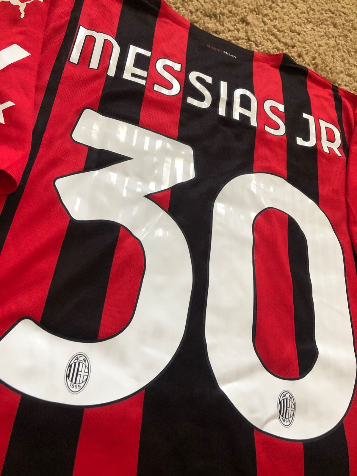 Puma AC Milan 2021/2022 PUMA CL Messias Soccer Jersey L Size US L / EU 52-54 / 3 - 10 Thumbnail