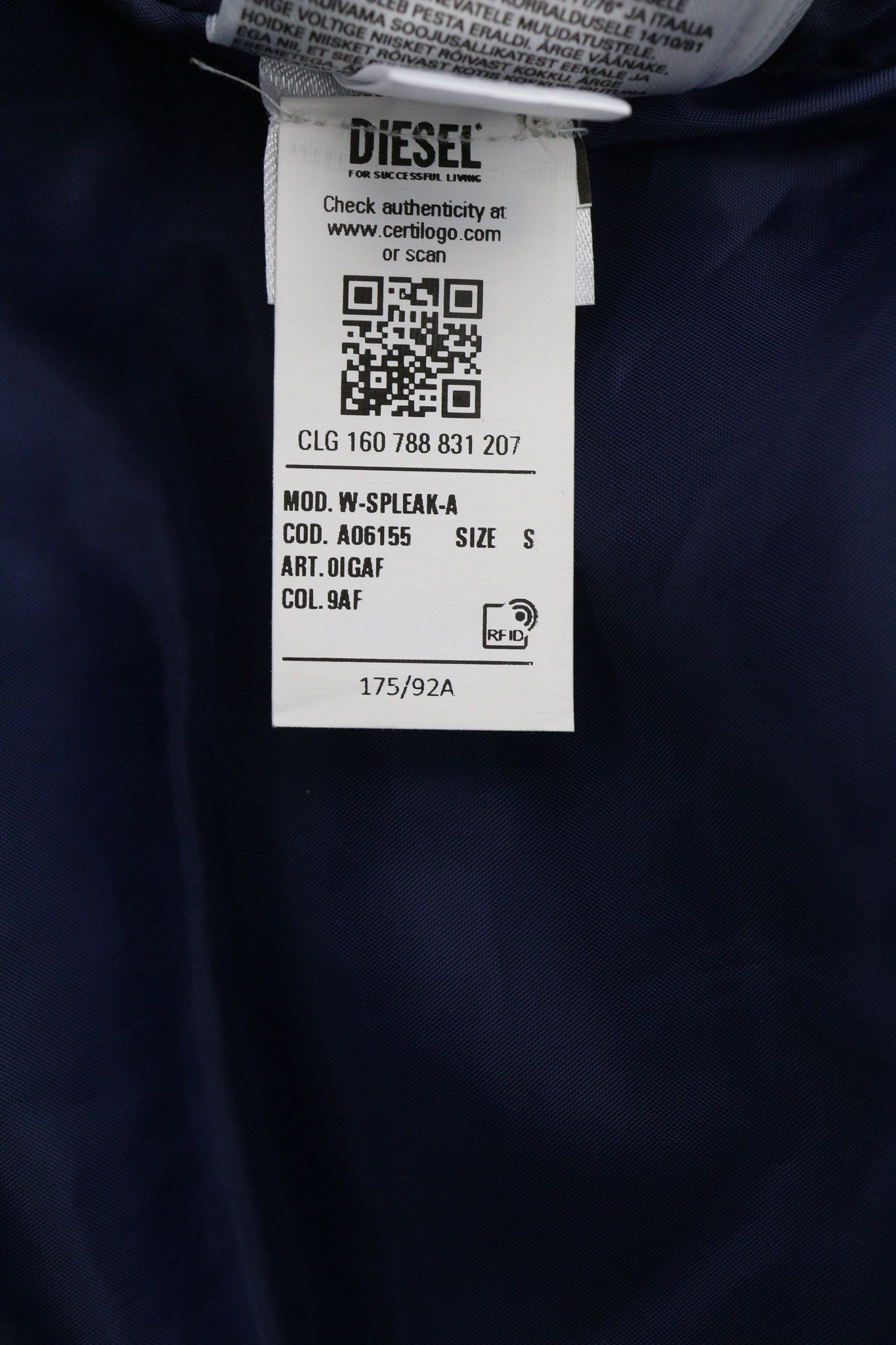 Diesel W-SPLEAK-A S Blue Washed Oversized Lined Jacket 81744 Size US S / EU 44-46 / 1 - 14 Thumbnail
