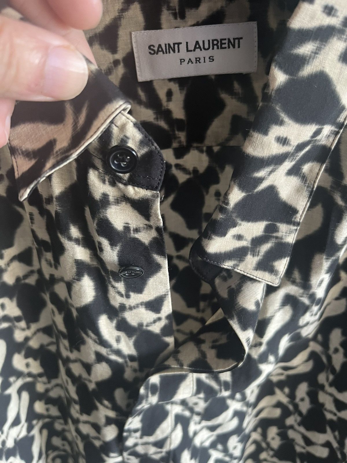 Saint Laurent Paris Abstract print shirt collar size 41 Size US M / EU 48-50 / 2 - 18 Thumbnail