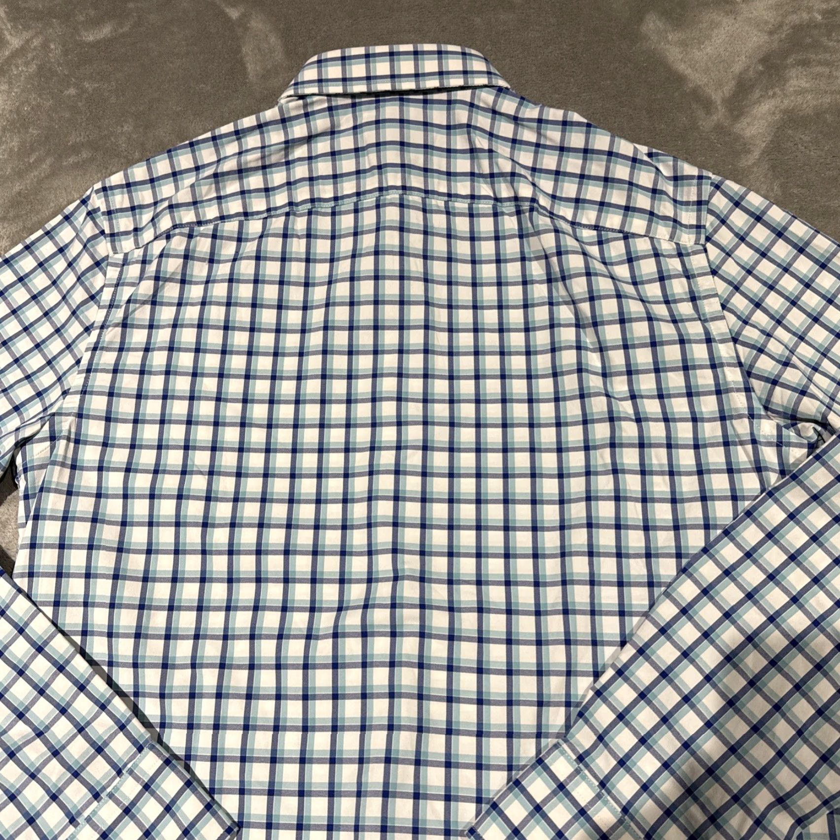 UNTUCKit UNTUCKit Shirt Mens M Blue White Plaid Foris Button Up Stretch Long Sleeve Size US M / EU 48-50 / 2 - 7 Thumbnail