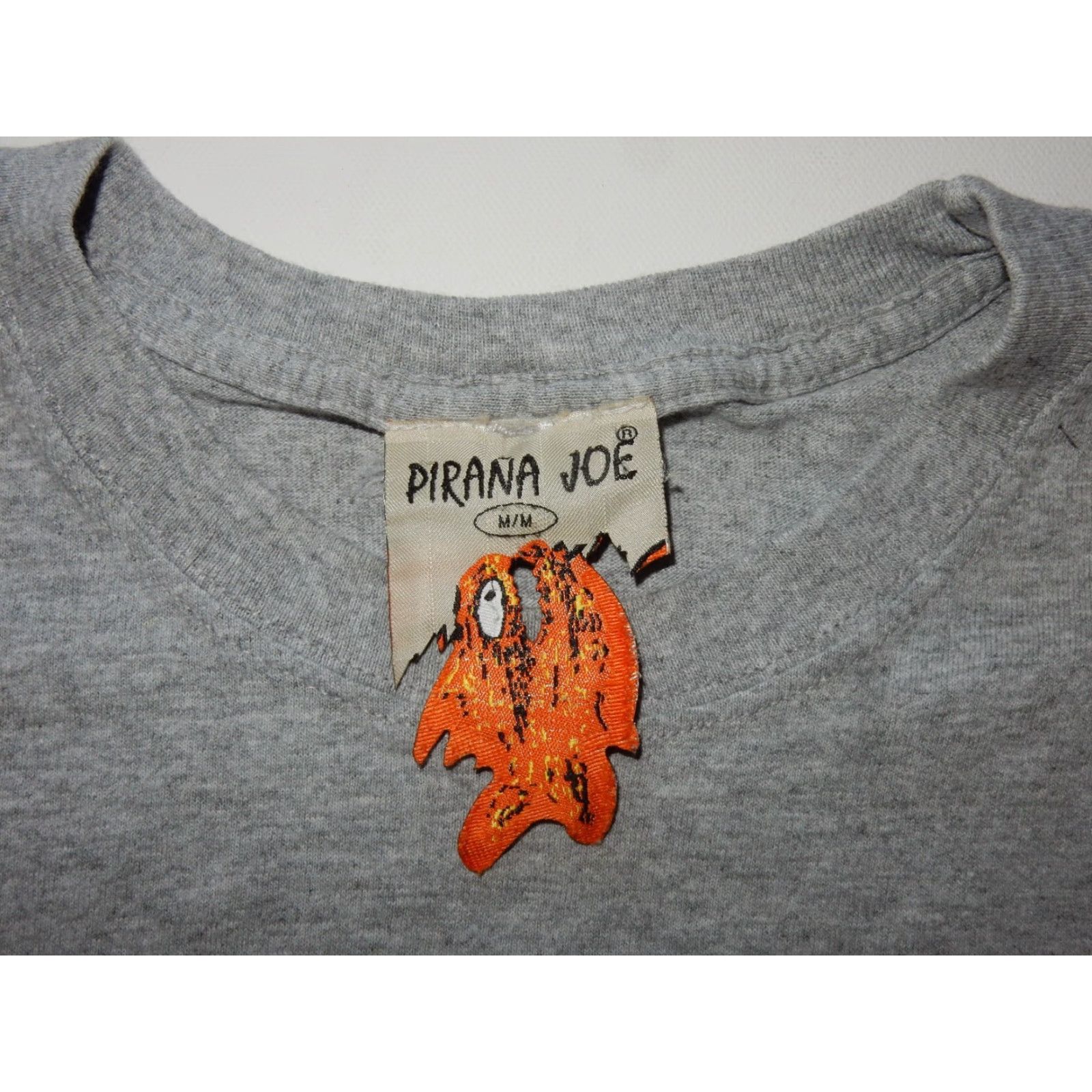 Bones VINTAGE Pirana Joe Men's T-Shirt Size M Gray Pirate Skull Bad To The Bone Graphic Print Short Sleeve Size US M / EU 48-50 / 2 - 3 Thumbnail