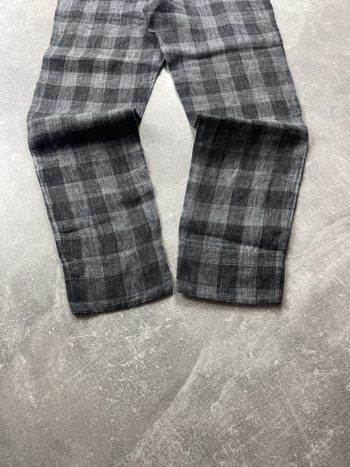 Transit Transit Par-Such Linen Trousers Gray Plaid Pants Avant-Garde Size 32" / US 10 / IT 46 - 8 Thumbnail