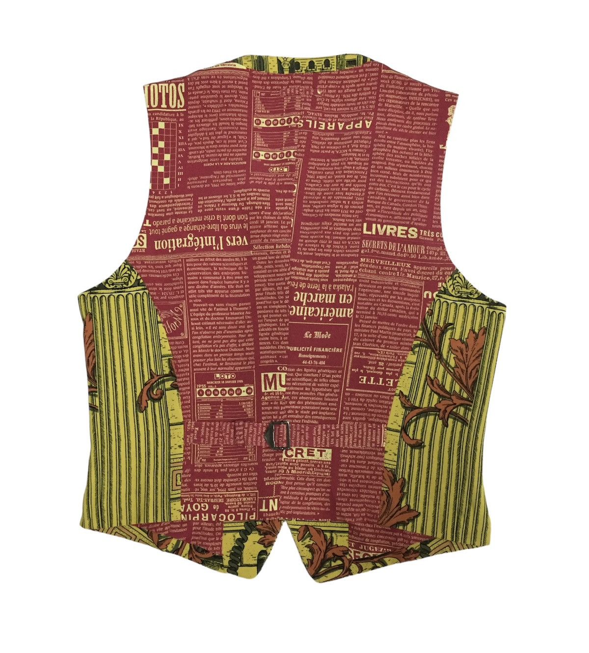 Japanese Brand VINTAGE 90s FICCE BY YOSHIYUKI KONISHI NEWS GRAPHIC VEST Size US M / EU 48-50 / 2 - 8 Thumbnail