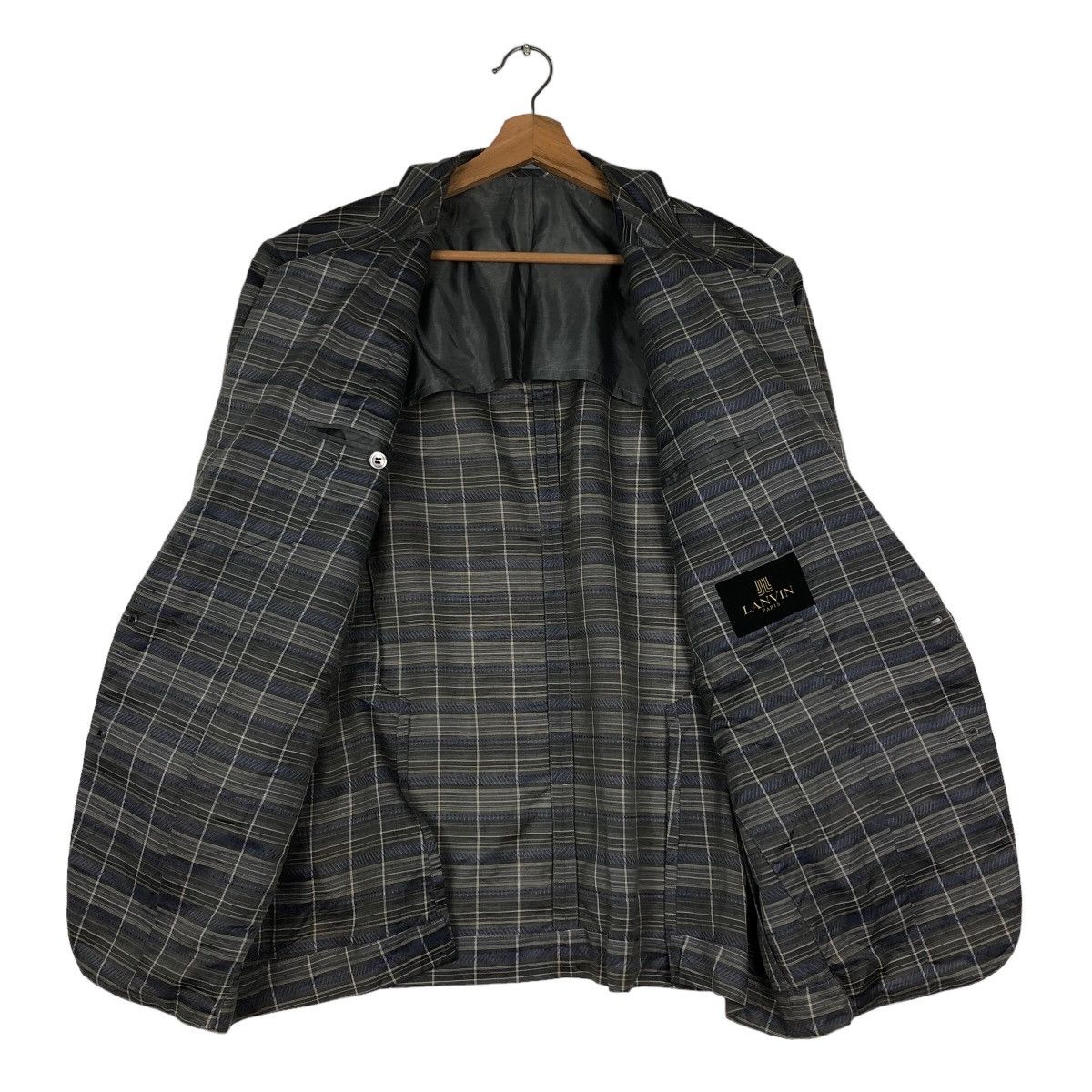 Japanese Brand 🔥Vintage Lanvin Paris Double Breast Tartan Design Coats Size US M / EU 48-50 / 2 - 13 Thumbnail