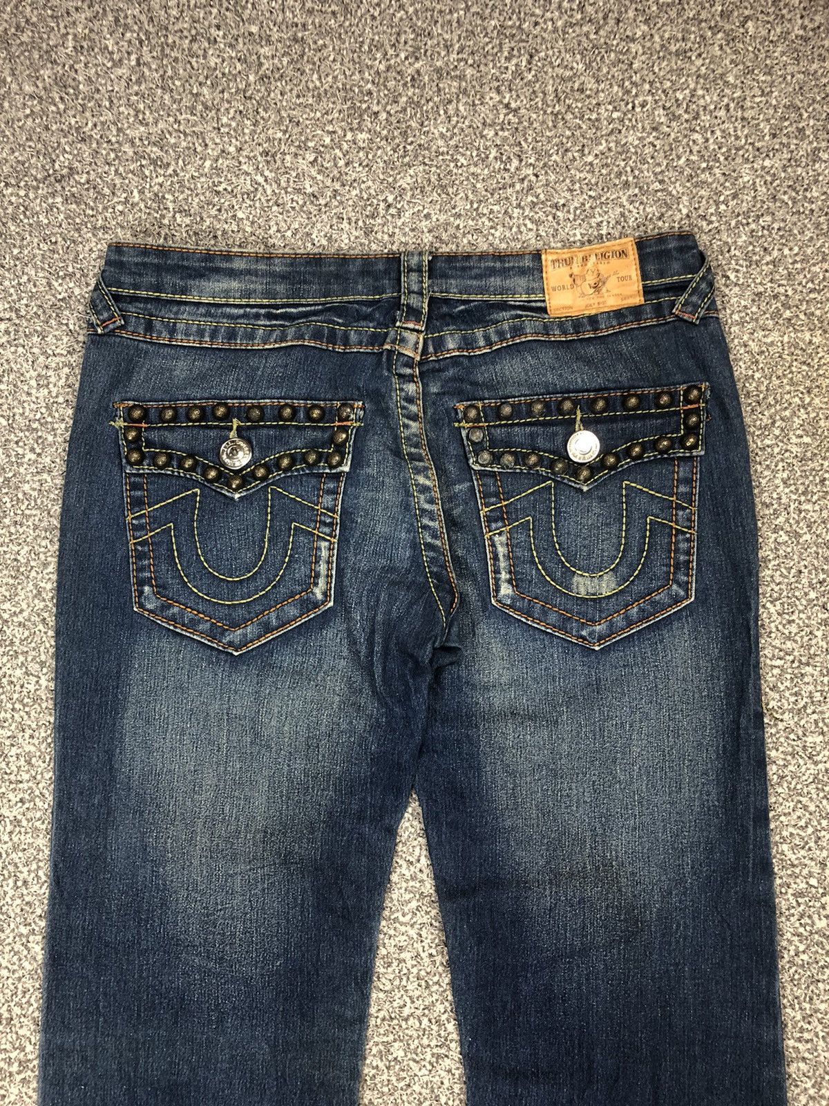Japanese Brand Vintage True Religion Joey Studded Twisted Flare Jeans Size 32" / US 10 / IT 46 - 2 Thumbnail