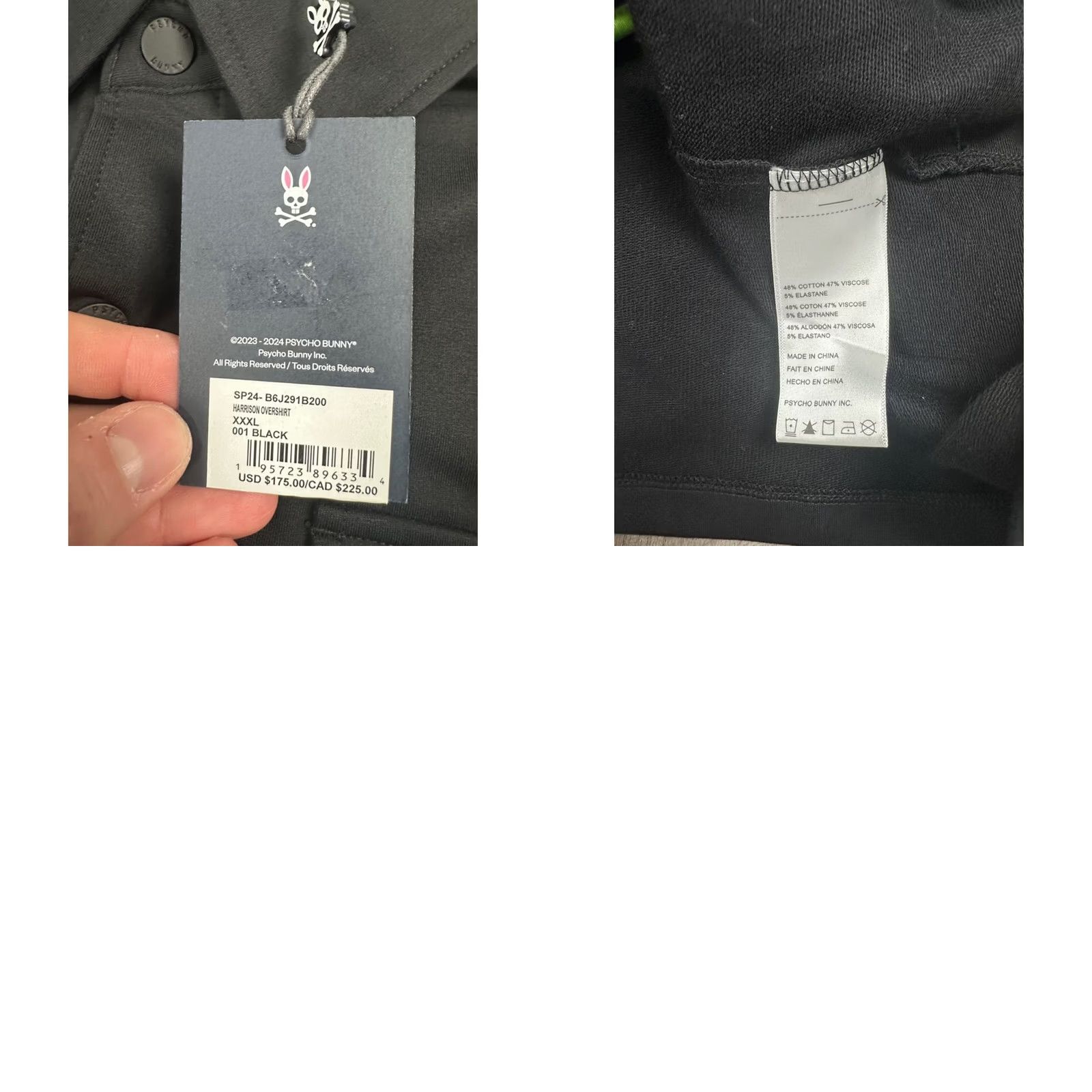 Psycho Bunny Psycho Bunny Black Harrison Overshirt Full Snap Button Jacket 3XL Mens Bomber Jacket Cotton Blend Regular Size NWT Size US XXL / EU 58 / 5 - 8 Thumbnail