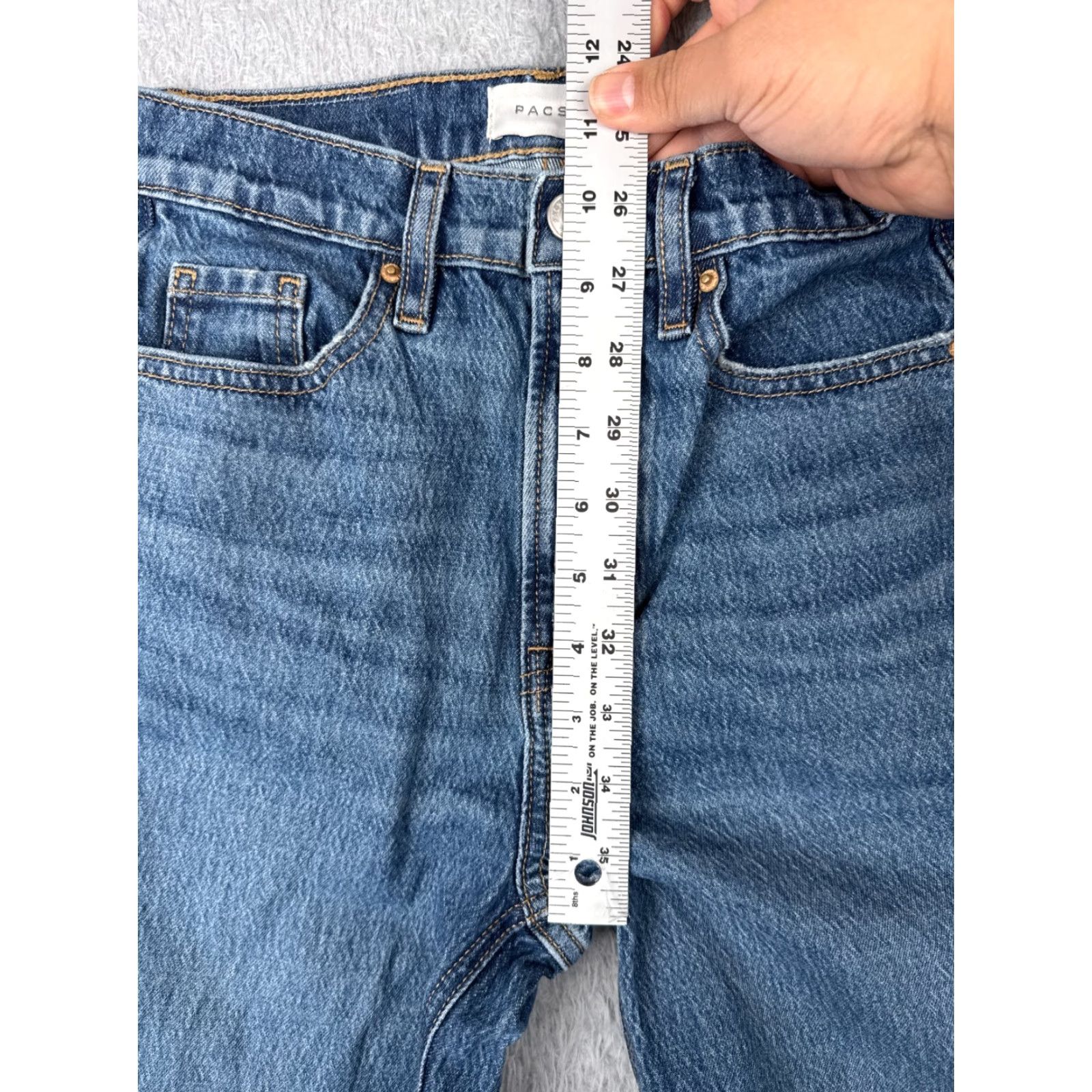 Pacsun Pacsun Womens Jeans 24 Blue Denim High Rise Bootcut Stretch Cotton Blend 30in Inseam Regular Fit Size 42" / US 20 - 7 Thumbnail