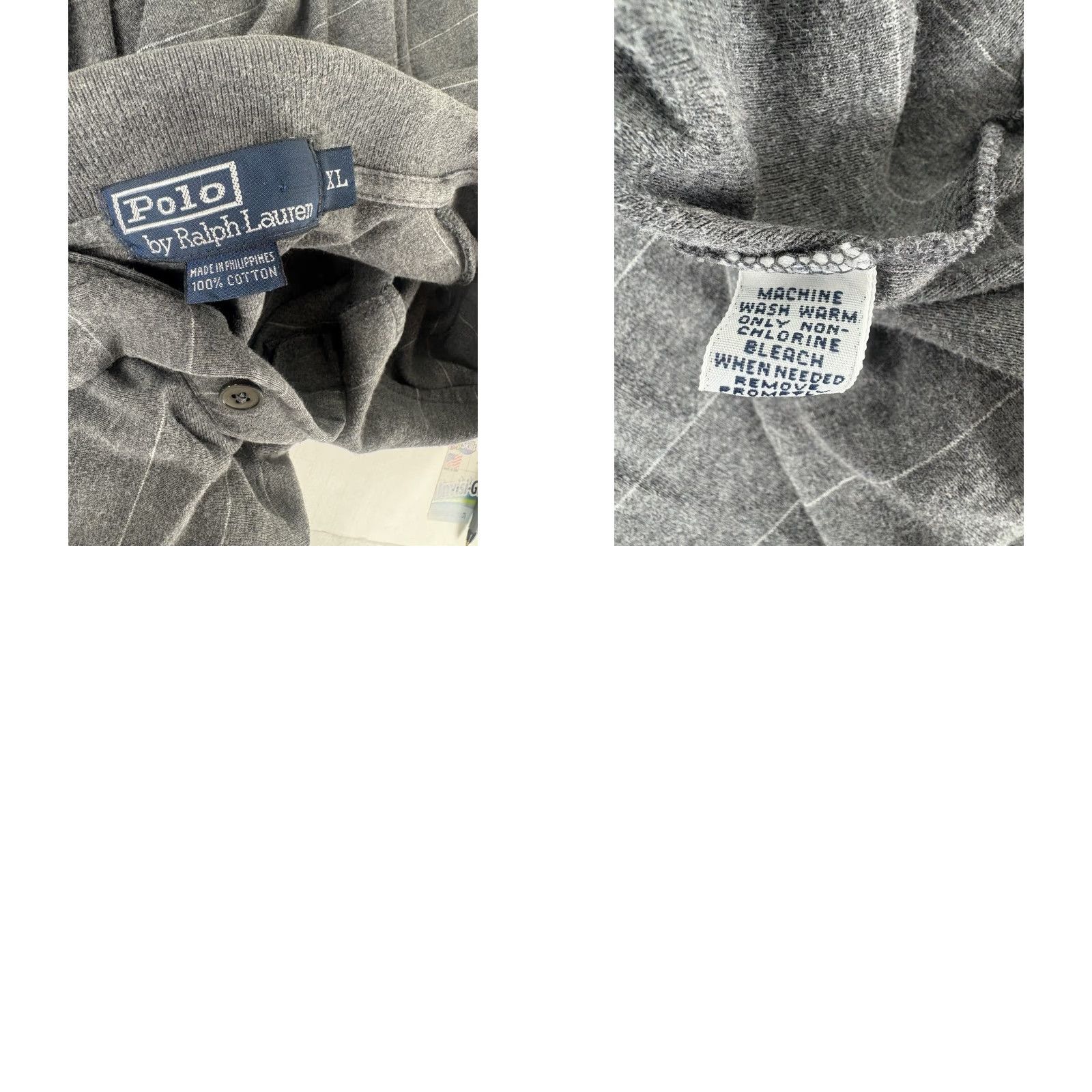 Ralph Lauren VINTAGE Ralph Lauren Polo Shirt Men’s XL Gray Striped Cotton Long Sleeve Button-Down Classic Casual Size US XL / EU 56 / 4 - 8 Thumbnail