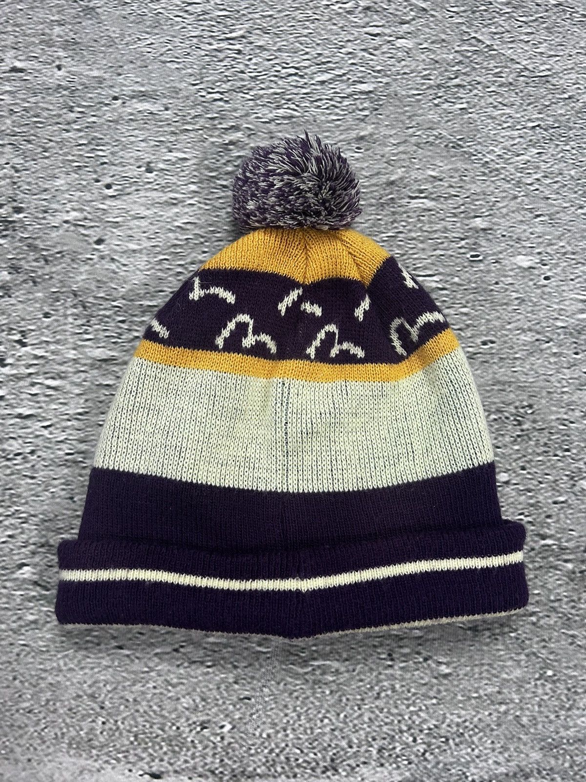 Evisu × Vintage Evisu beanie Y2K seagulls purple big logo Size ONE SIZE - 2 Thumbnail
